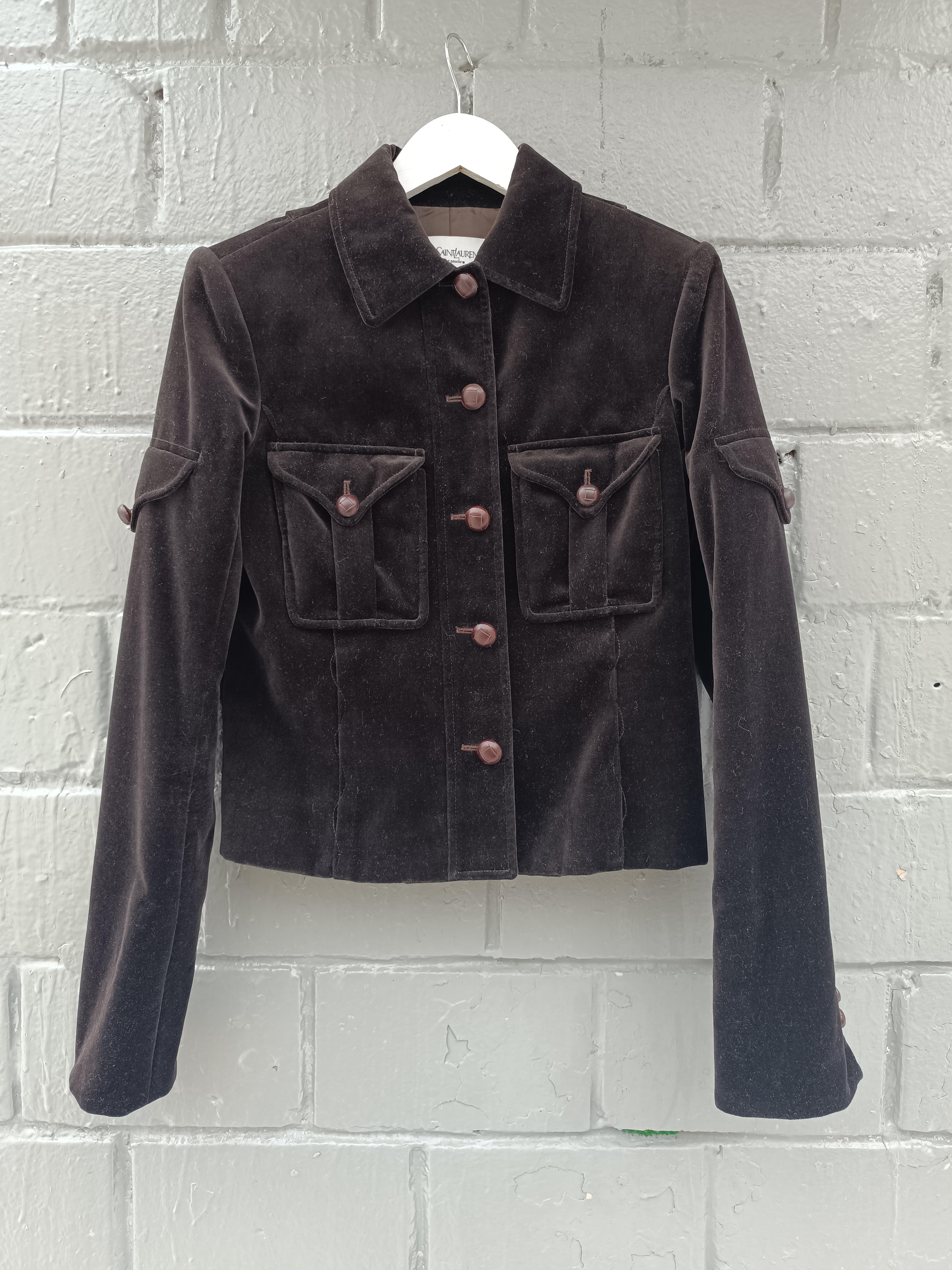 2004 YSL Tom Ford 2004 Yves Saint Laurent Rive Gauche Velvet Jacket For Sale 4