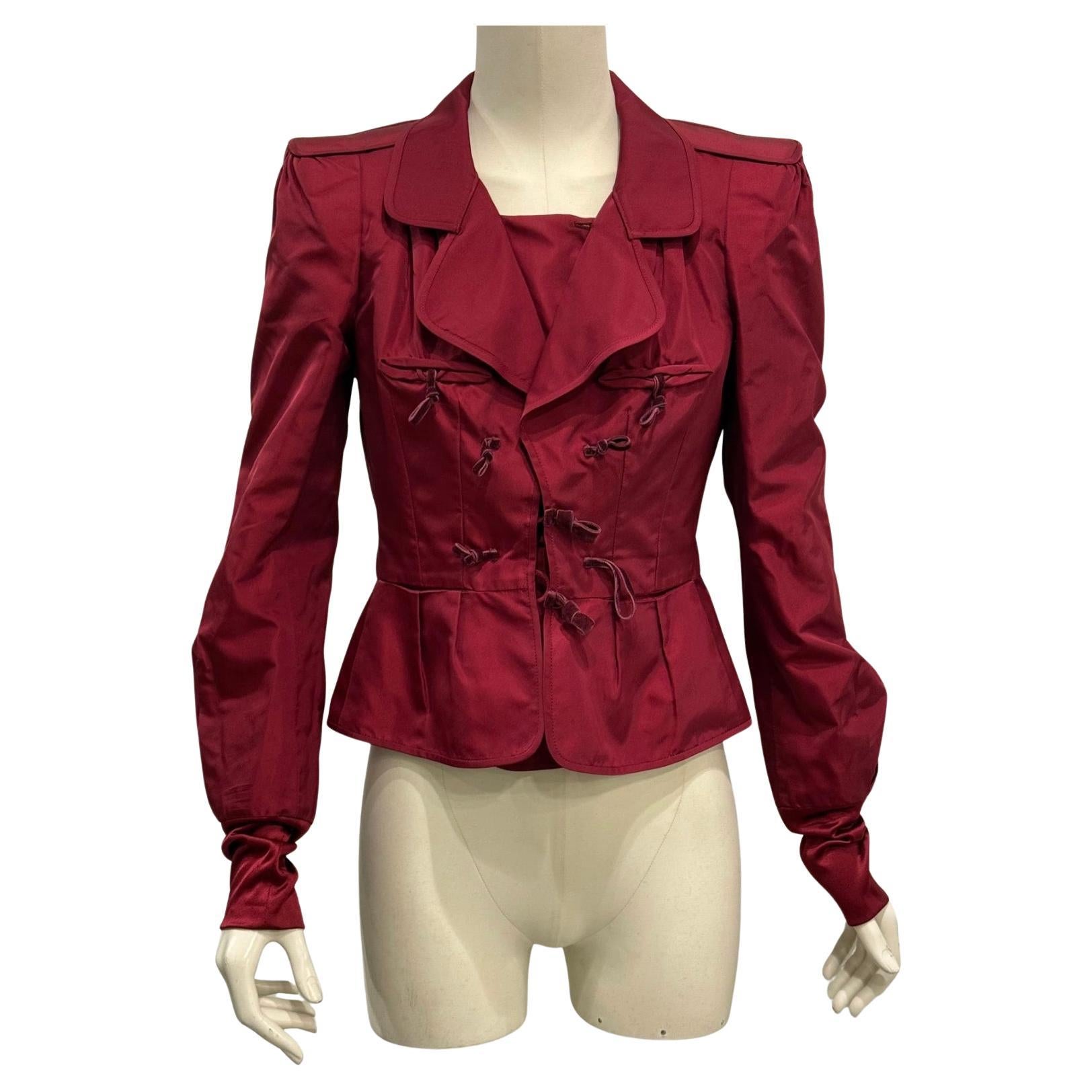 2004 Yves Saint Laurent by Tom Ford runway pagoda silk jacket en vente