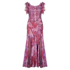 2004 Zuhair Murad Runway Haute Couture Pink and Purple Beaded Dress