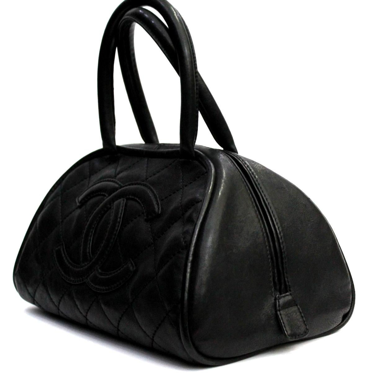 Women's 2005/06 Chanel Black Leather Top Handel Bag