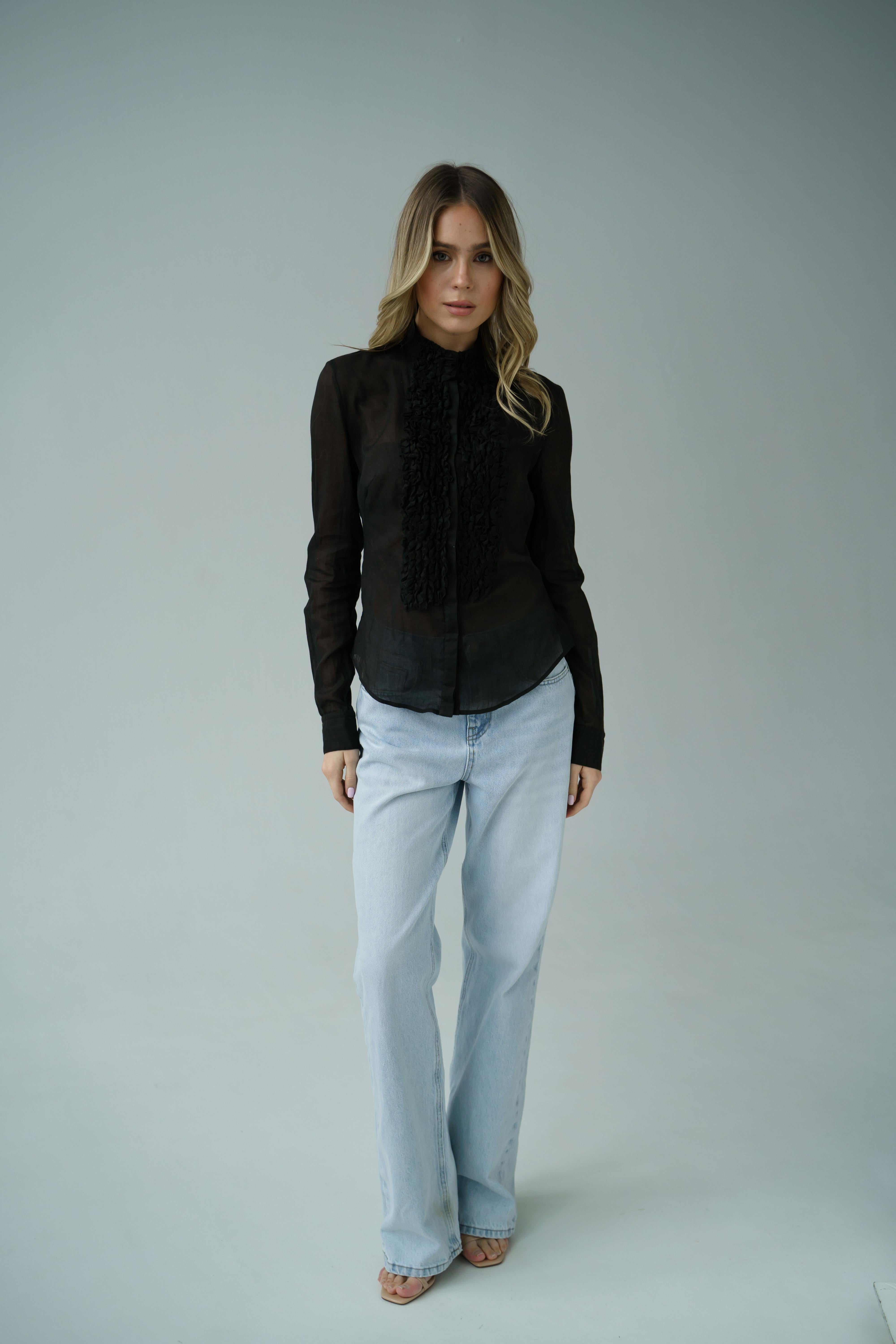 Black 2005 Alexander McQueen cotton blouse For Sale