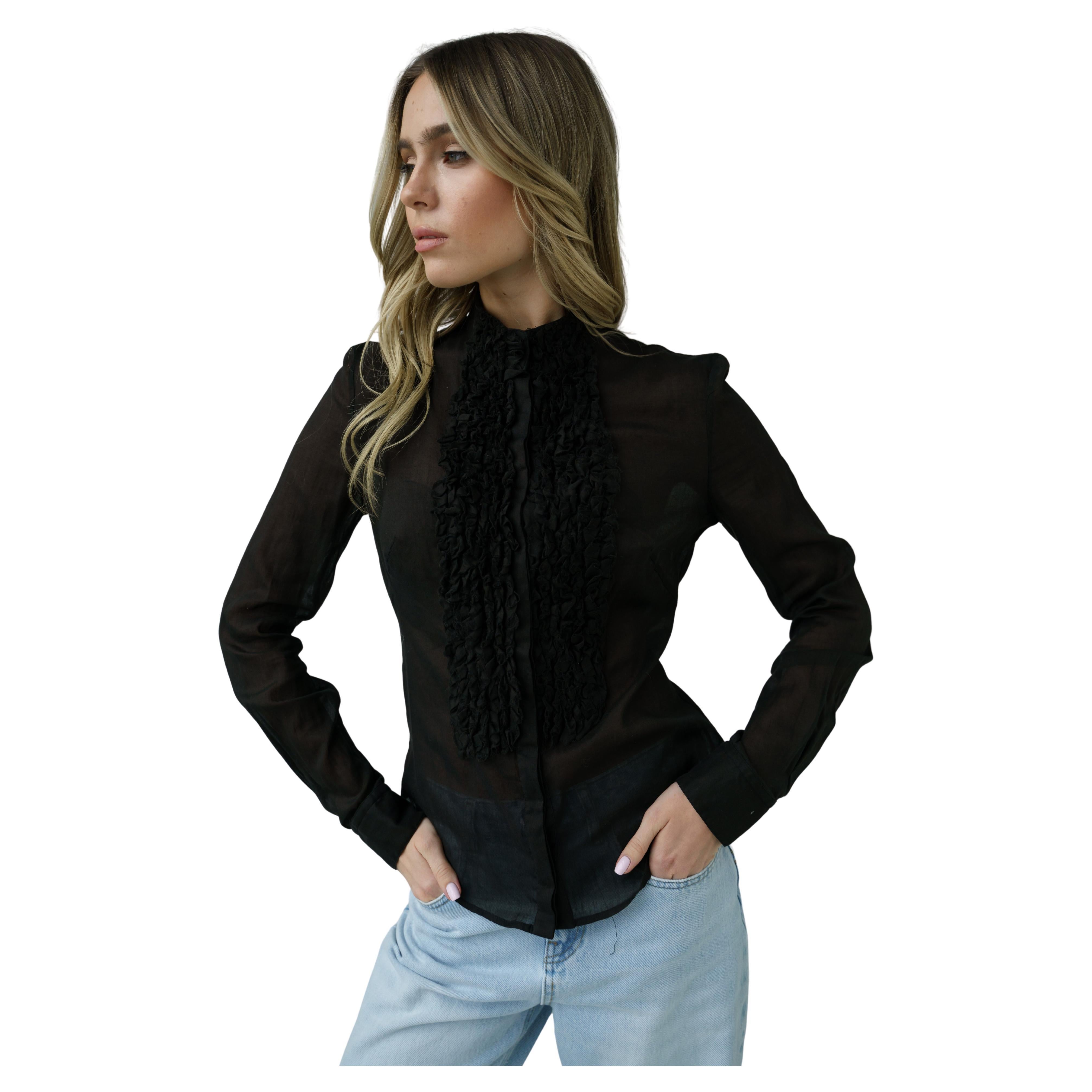 2005 Alexander McQueen cotton blouse For Sale