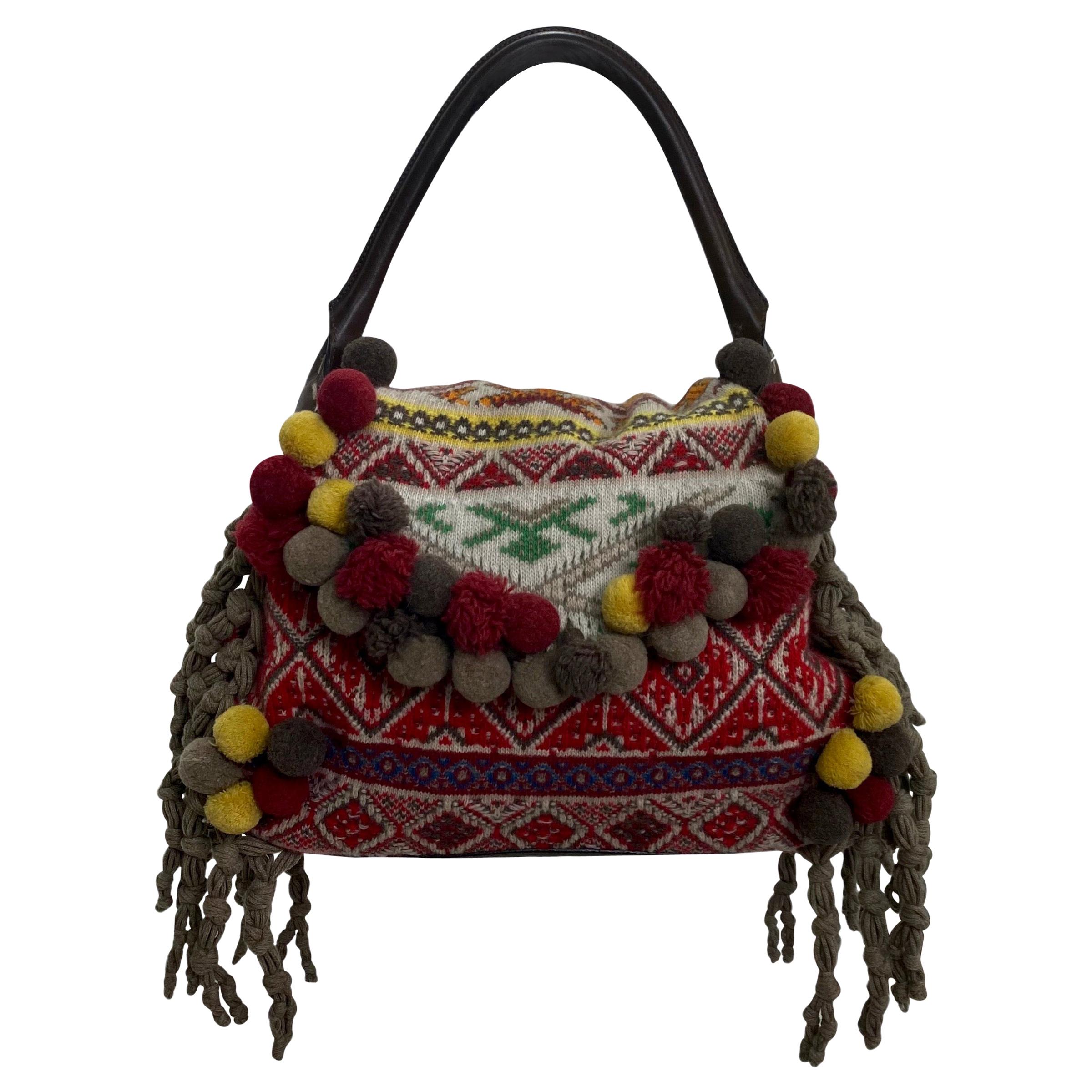 2005 Alexander McQueen Large Pompom runway bag