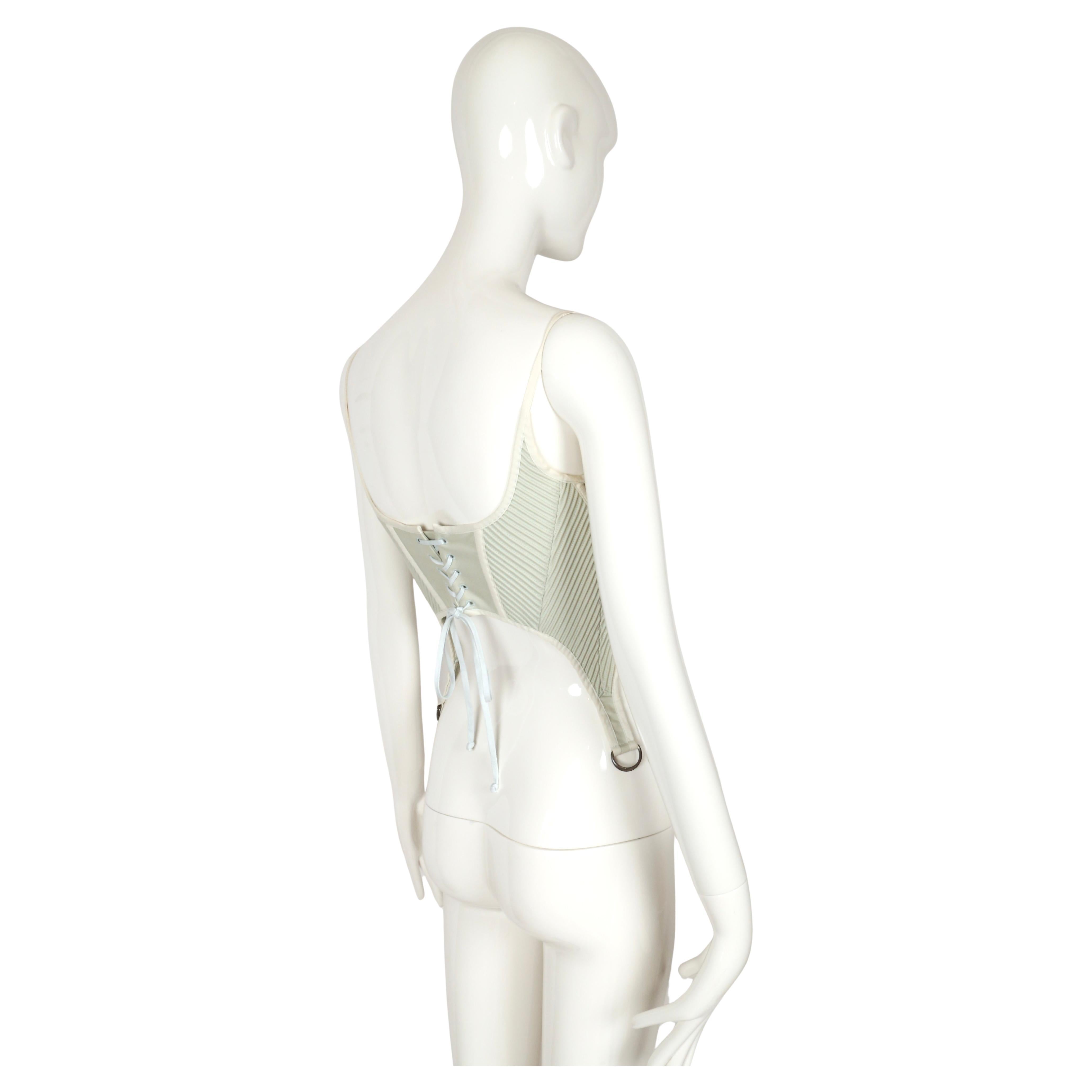 da uomo o donna 2005 Alexander McQueen corsetto da passerella verde menta in vendita