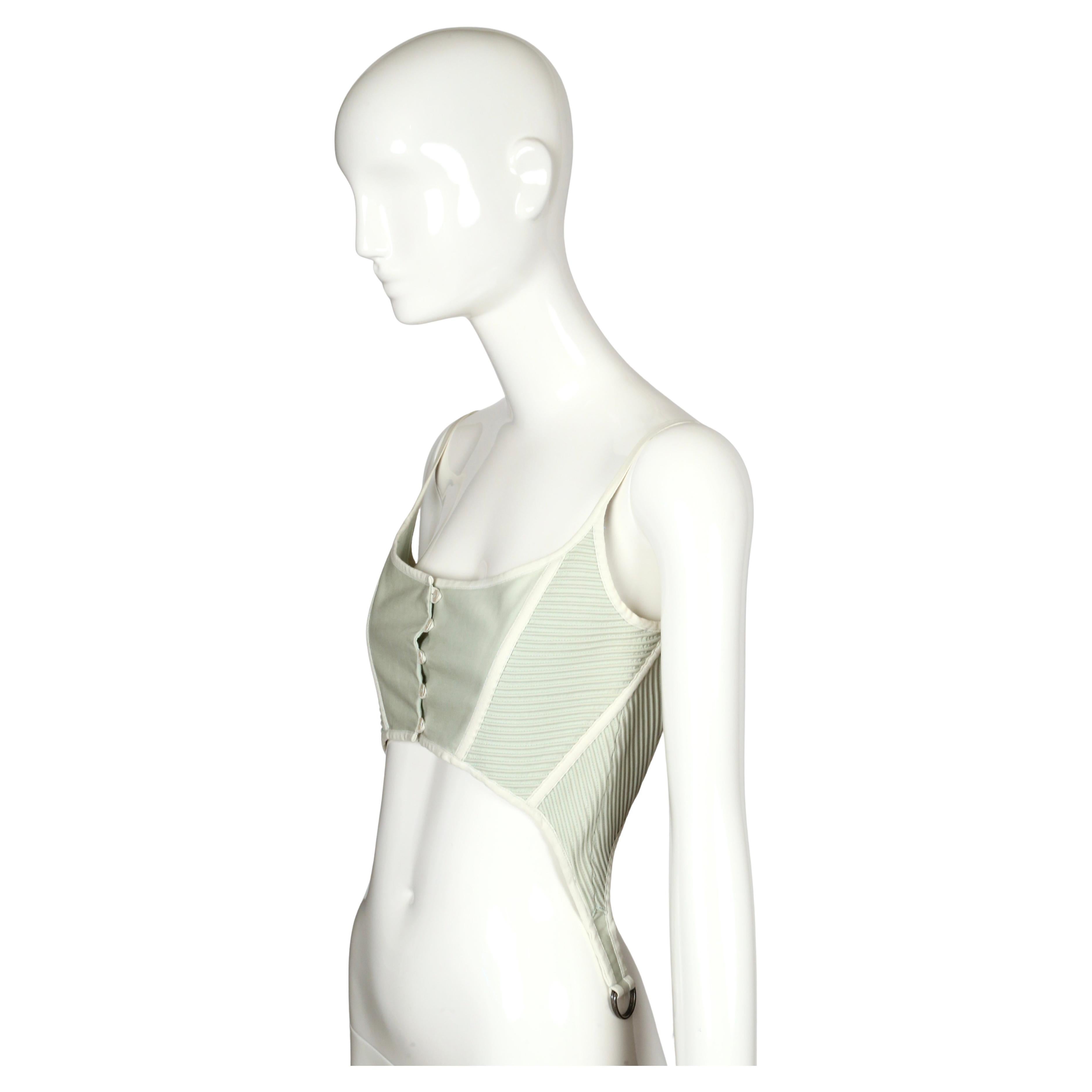 2005 Alexander McQueen corsetto da passerella verde menta in vendita 1