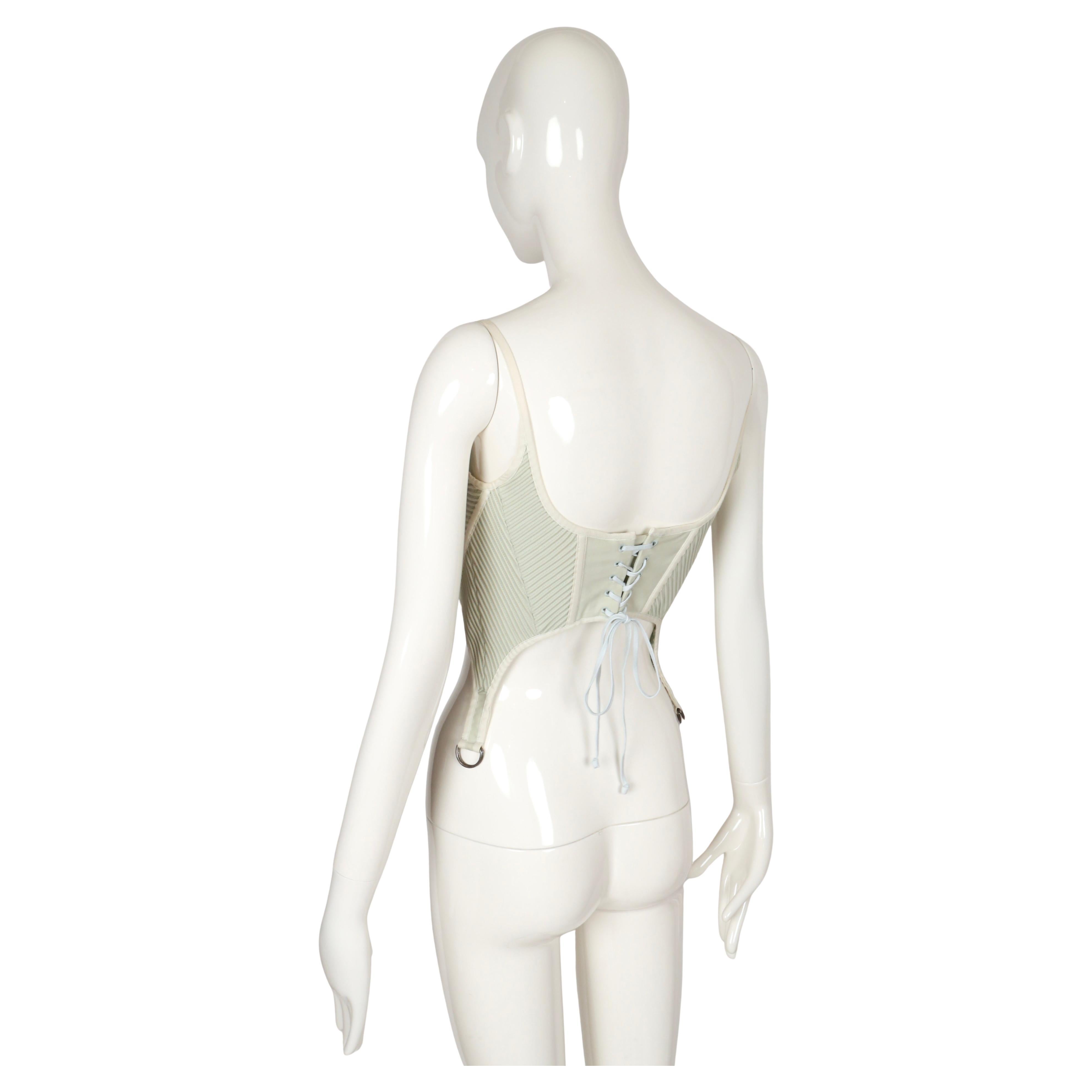 2005 Alexander McQueen corsetto da passerella verde menta in vendita 2