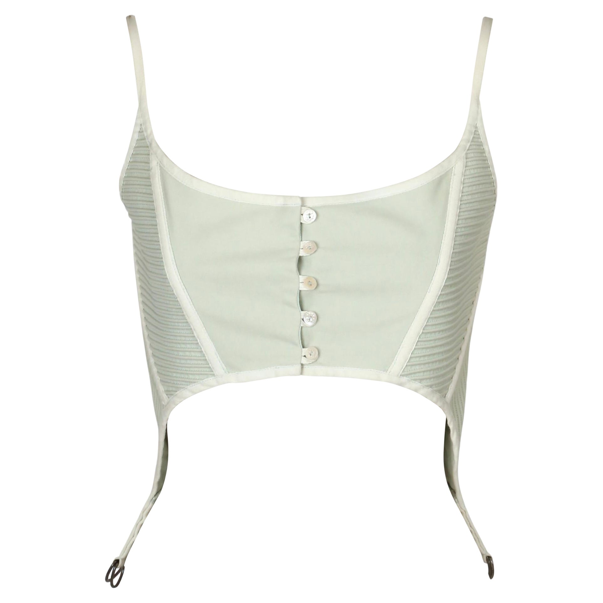 2005 Alexander McQueen corsetto da passerella verde menta in vendita