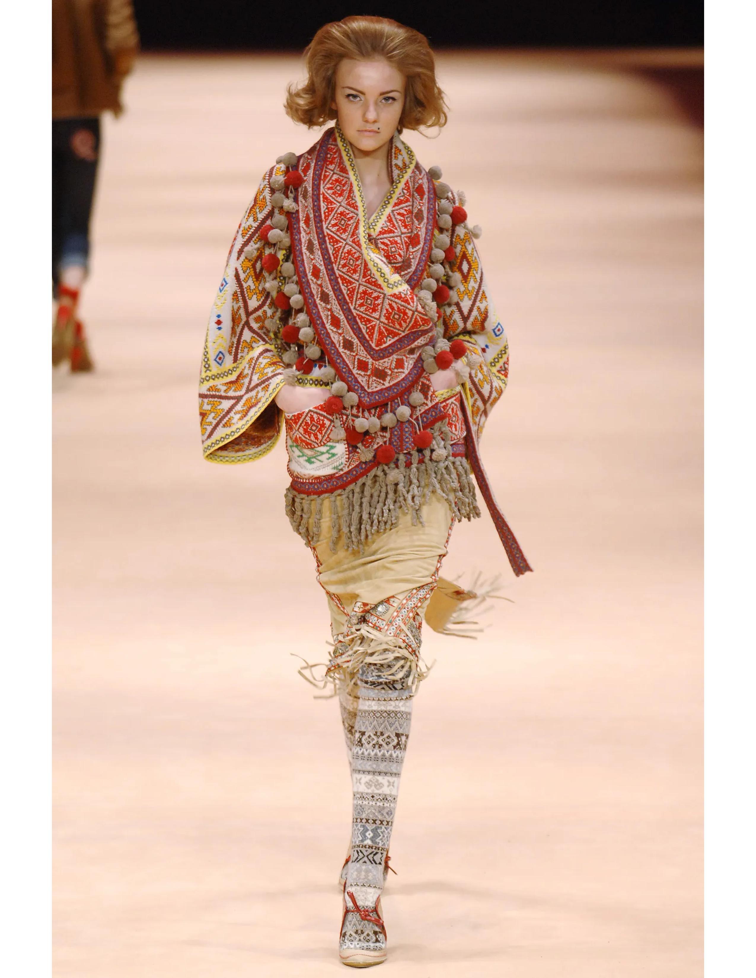 2005 ALEXANDER MCQUEEN runway fair isle RUNWAY pull coat en vente 7