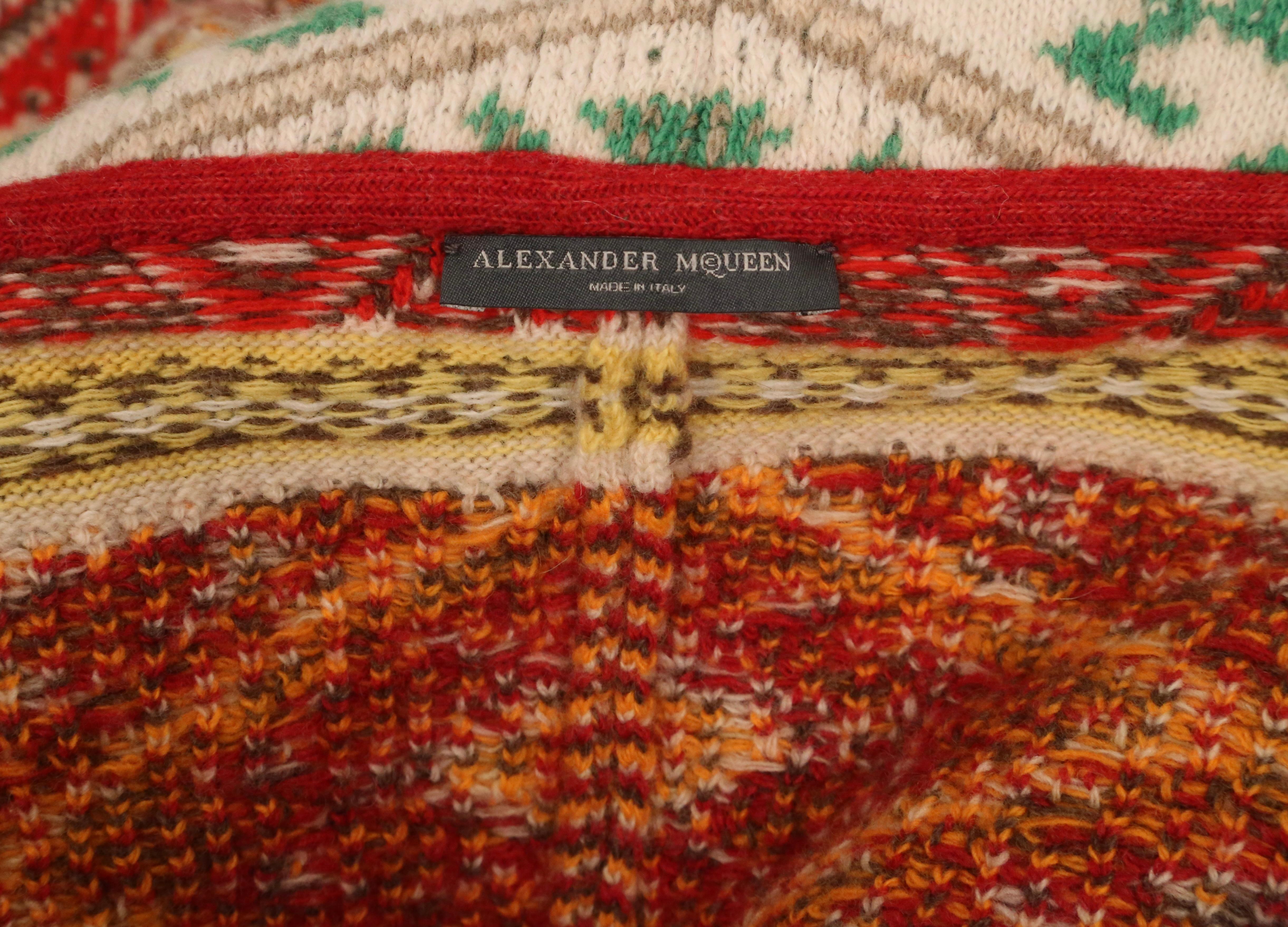 2005 ALEXANDER MCQUEEN runway fair isle RUNWAY pull coat en vente 3