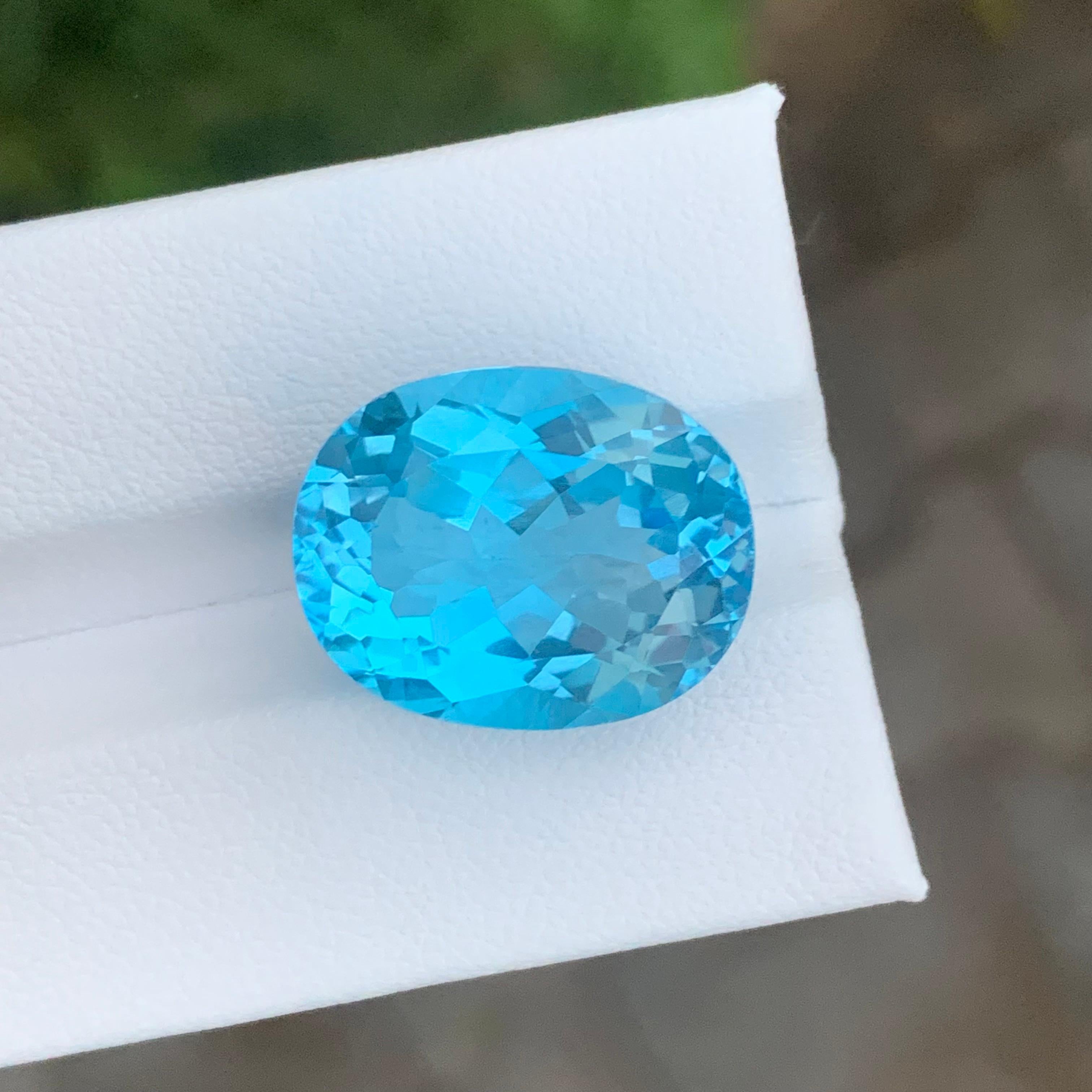 20.05 Carat Natural Loose Blue Topaz Oval Shape Gemstone im Angebot 5
