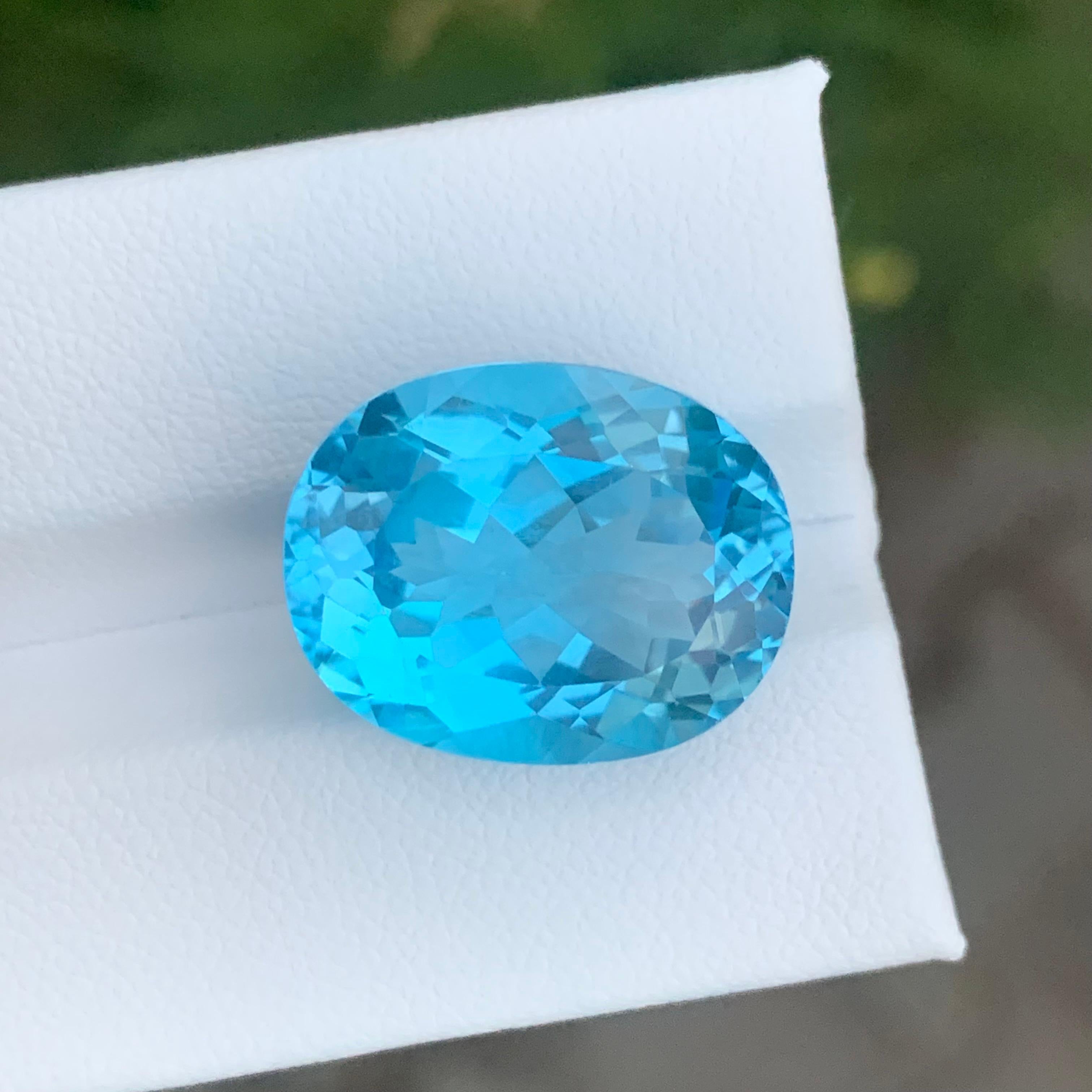 20.05 Carat Natural Loose Blue Topaz Oval Shape Gemstone (Arts and Crafts) im Angebot