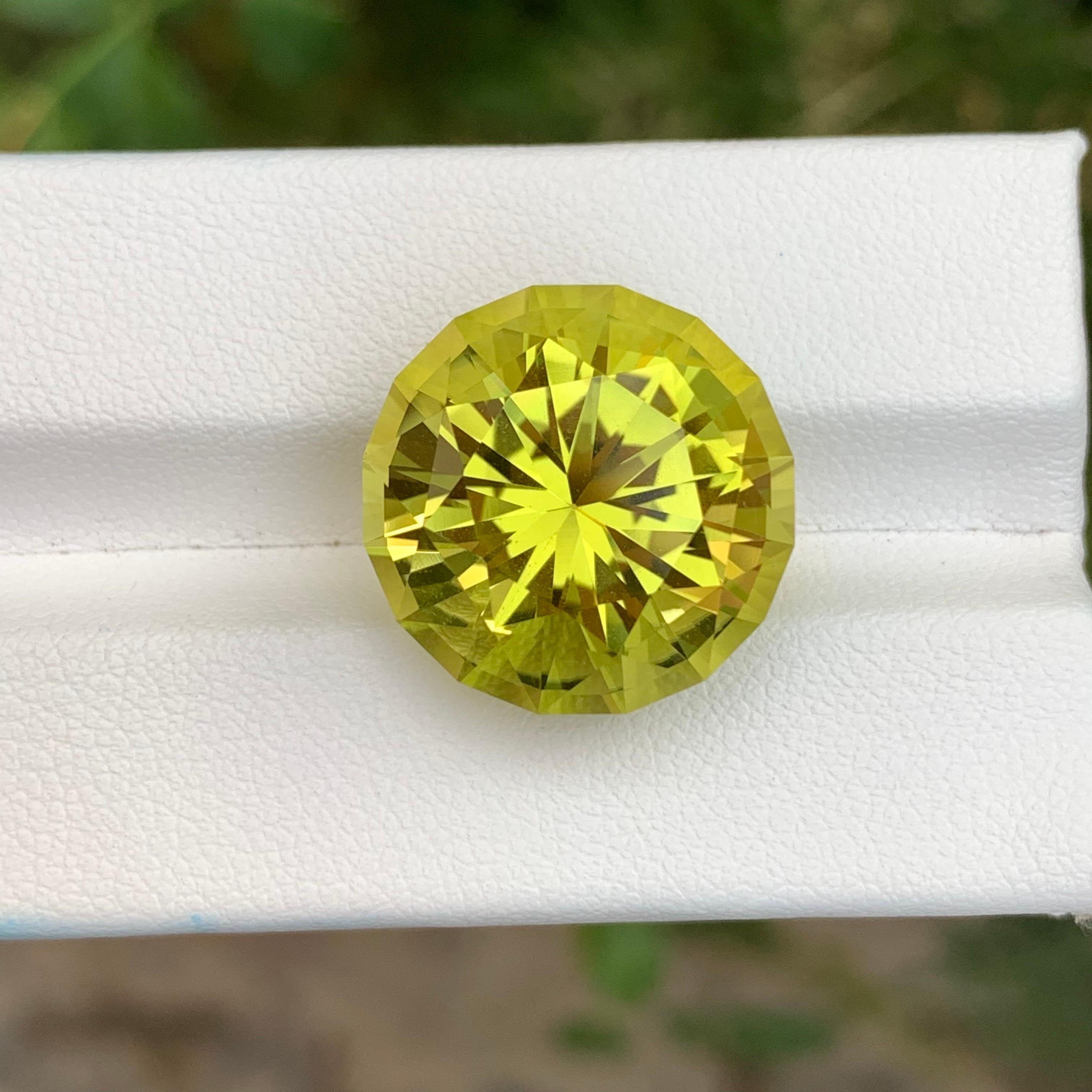20.05 Carat Natural Loose Green Gold Lemon Quartz Round Shape Gemstone (pierre précieuse de forme ronde) en vente 4