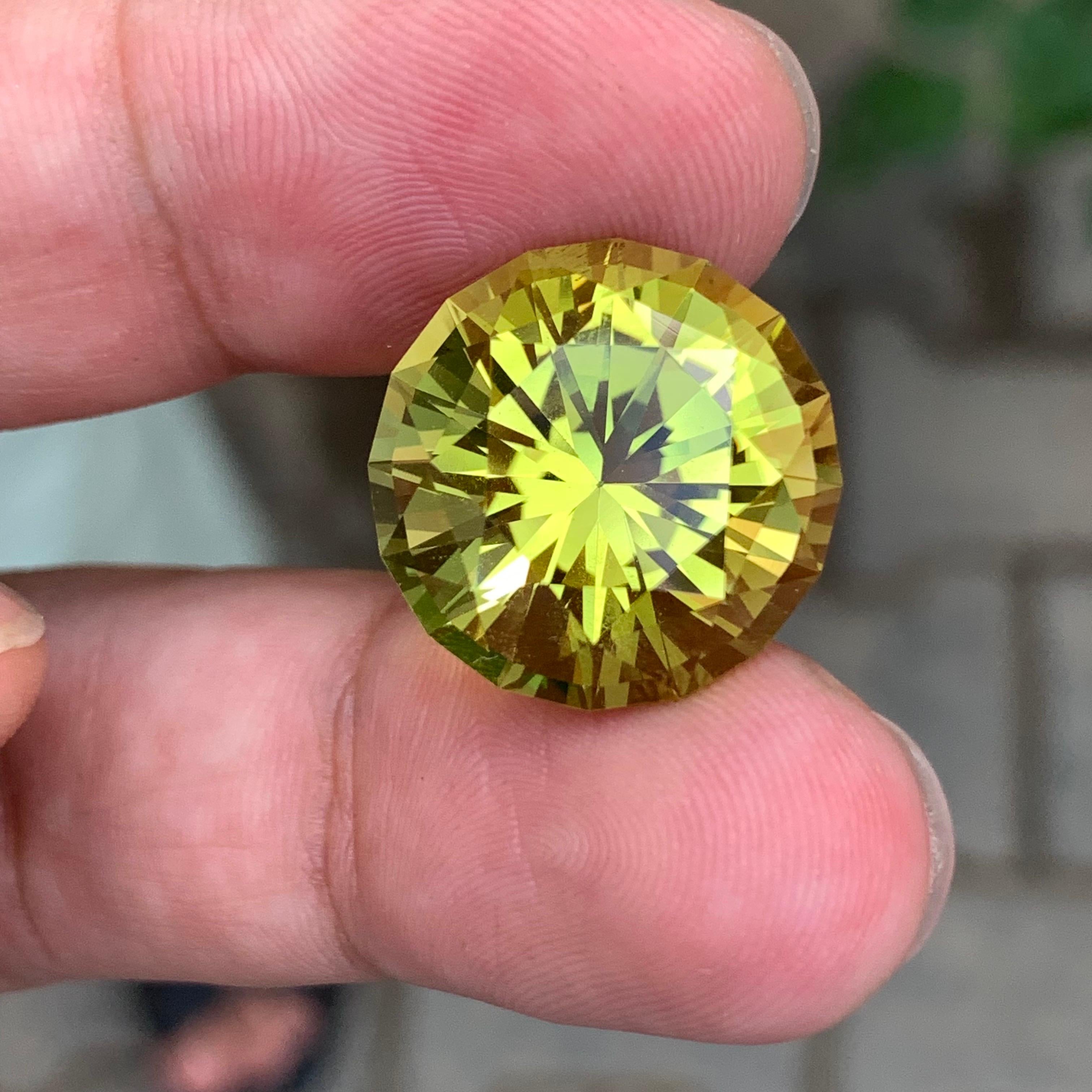 20.05 Carat Natural Loose Green Gold Lemon Quartz Round Shape Gemstone (pierre précieuse de forme ronde) en vente 5