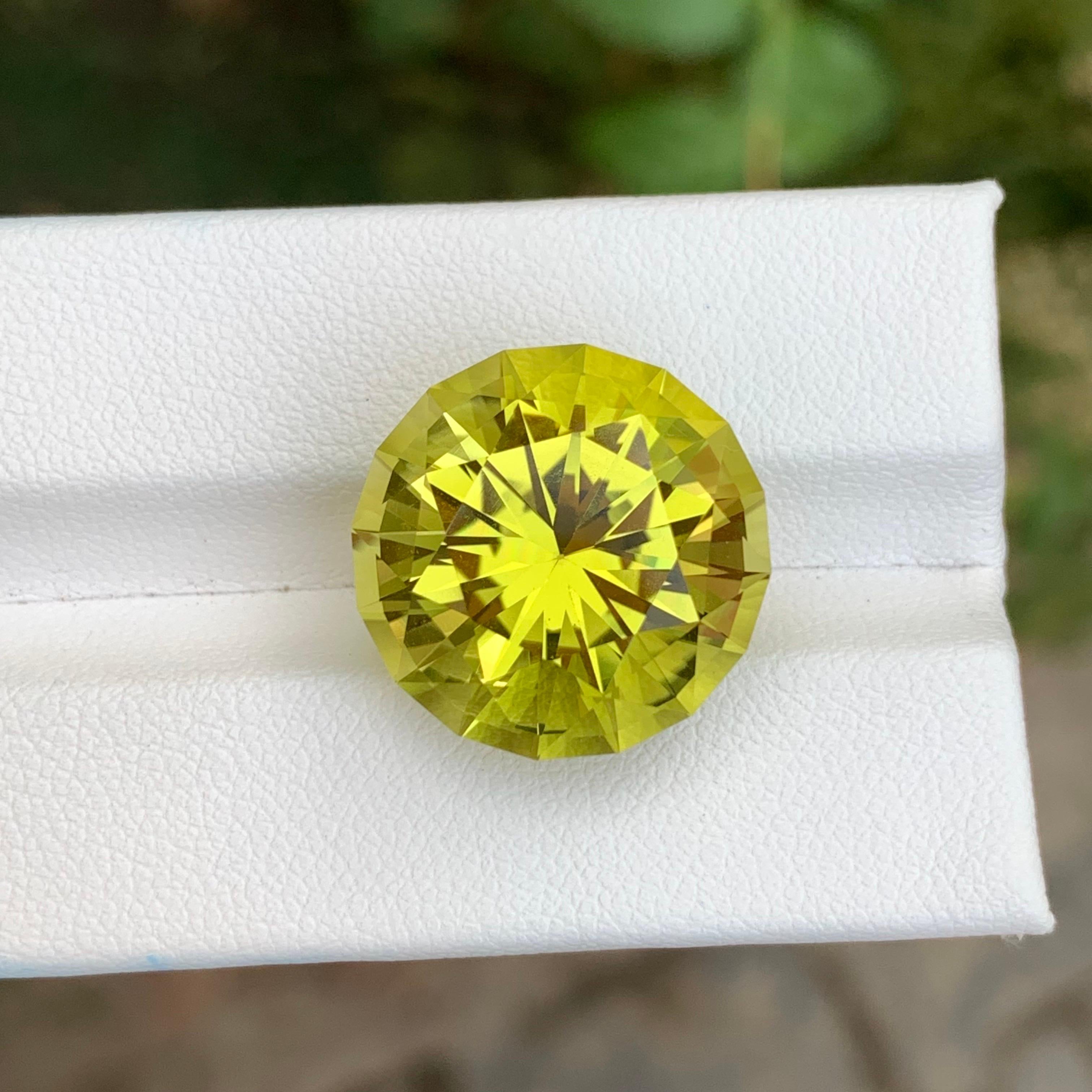 Arts and Crafts 20.05 Carat Natural Loose Green Gold Lemon Quartz Round Shape Gemstone (pierre précieuse de forme ronde) en vente