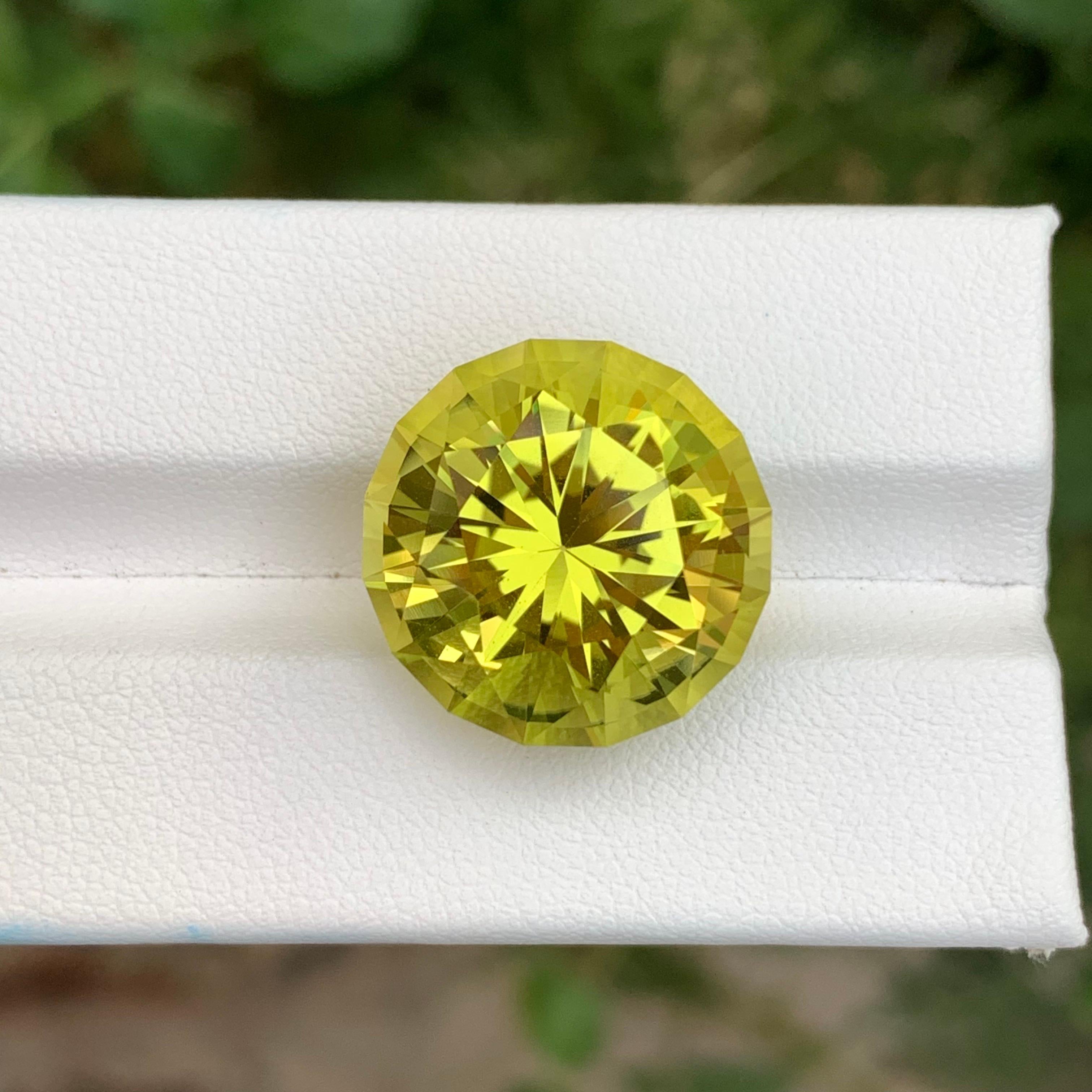 20.05 Carat Natural Loose Green Gold Lemon Quartz Round Shape Gemstone (pierre précieuse de forme ronde) en vente 2