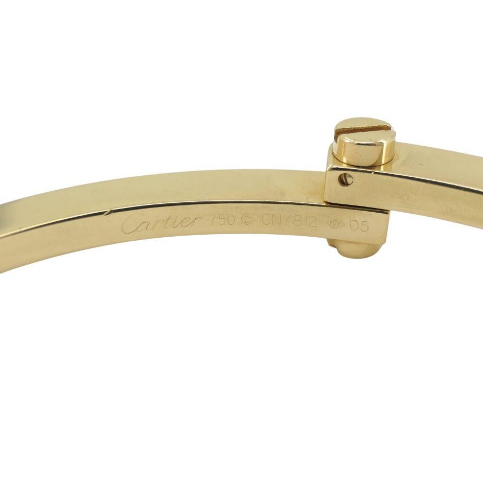 2005 Bracelet à charnière en or 18k de Cartier Menotte en vente 7