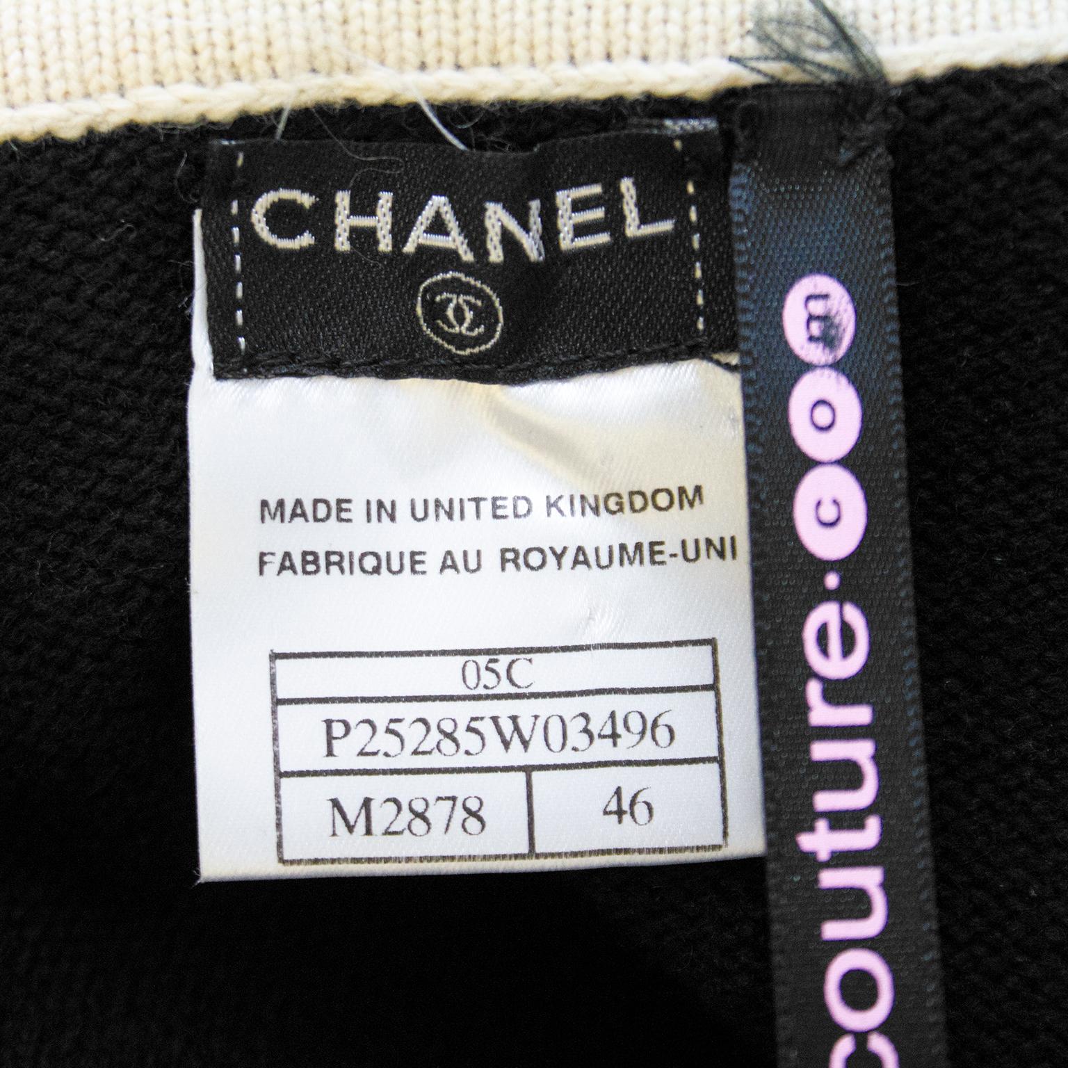2005 Chanel Black 100% Cashmere Fringe Cardigan  2
