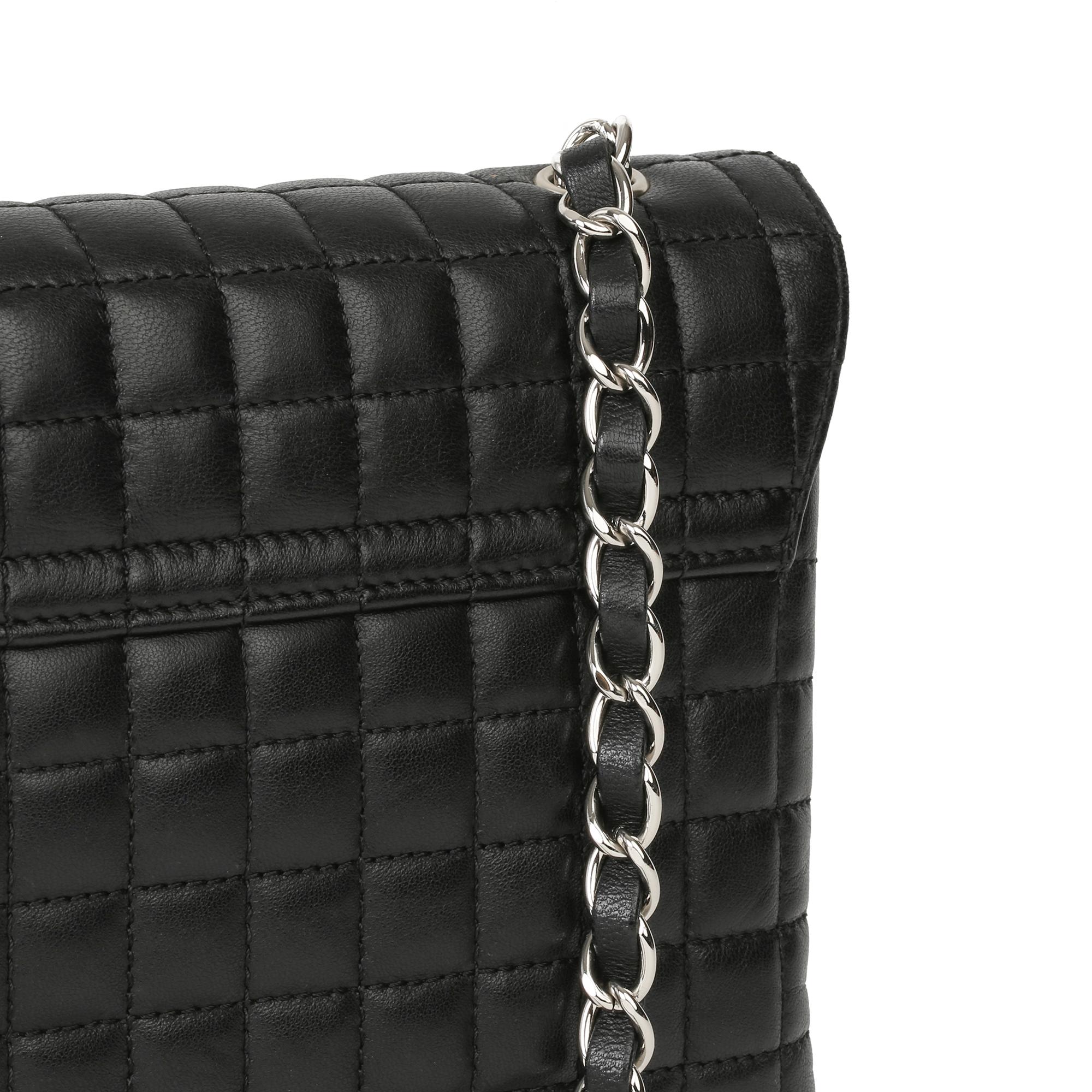2005 Chanel Black Chocolate Bar Quilted Lambskin & Patent Leather No. 5 Camellia 3