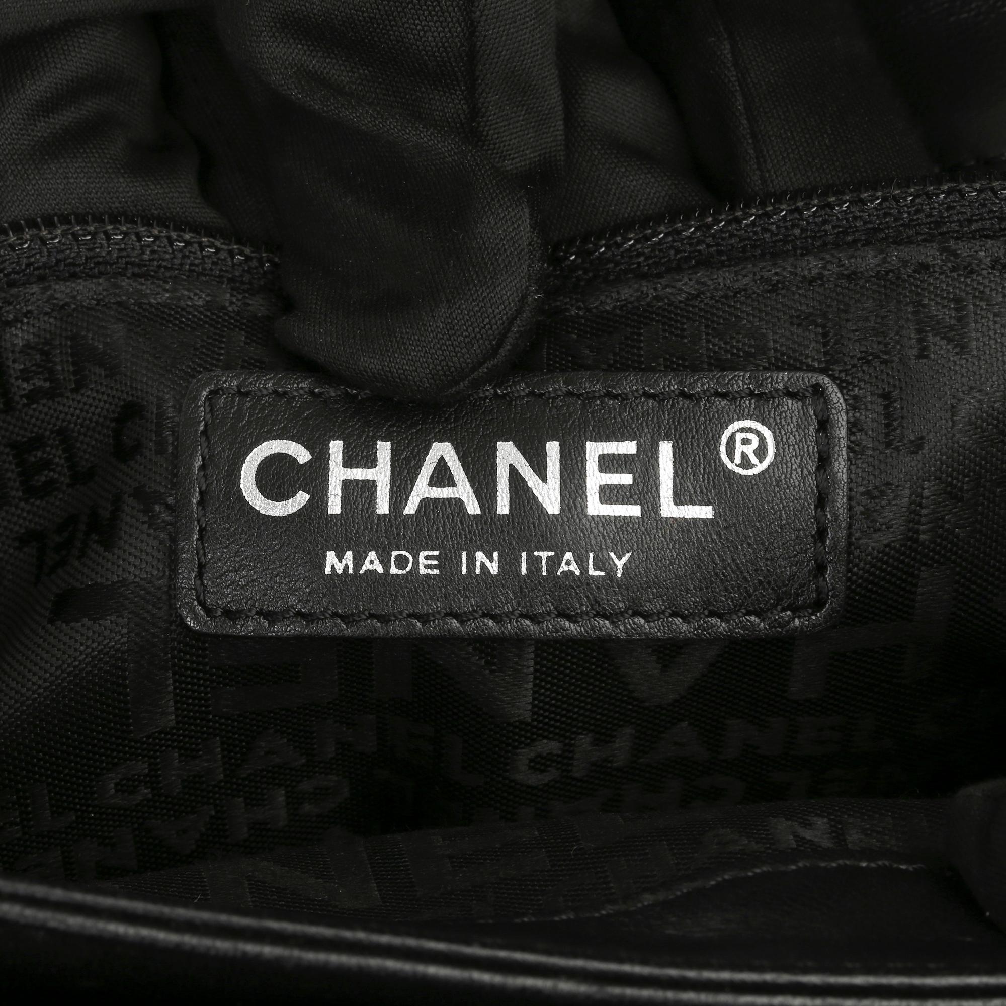 2005 Chanel Black Chocolate Bar Quilted Lambskin & Patent Leather No. 5 Camellia 4