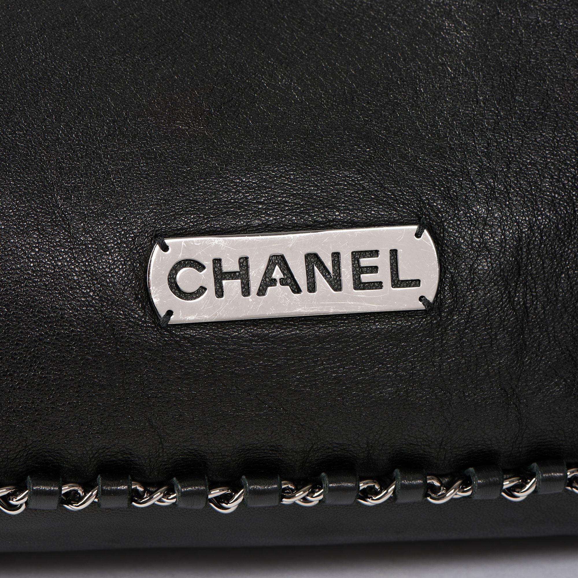 2005 Chanel Black Goatskin Chain Around Hobo Bag 2