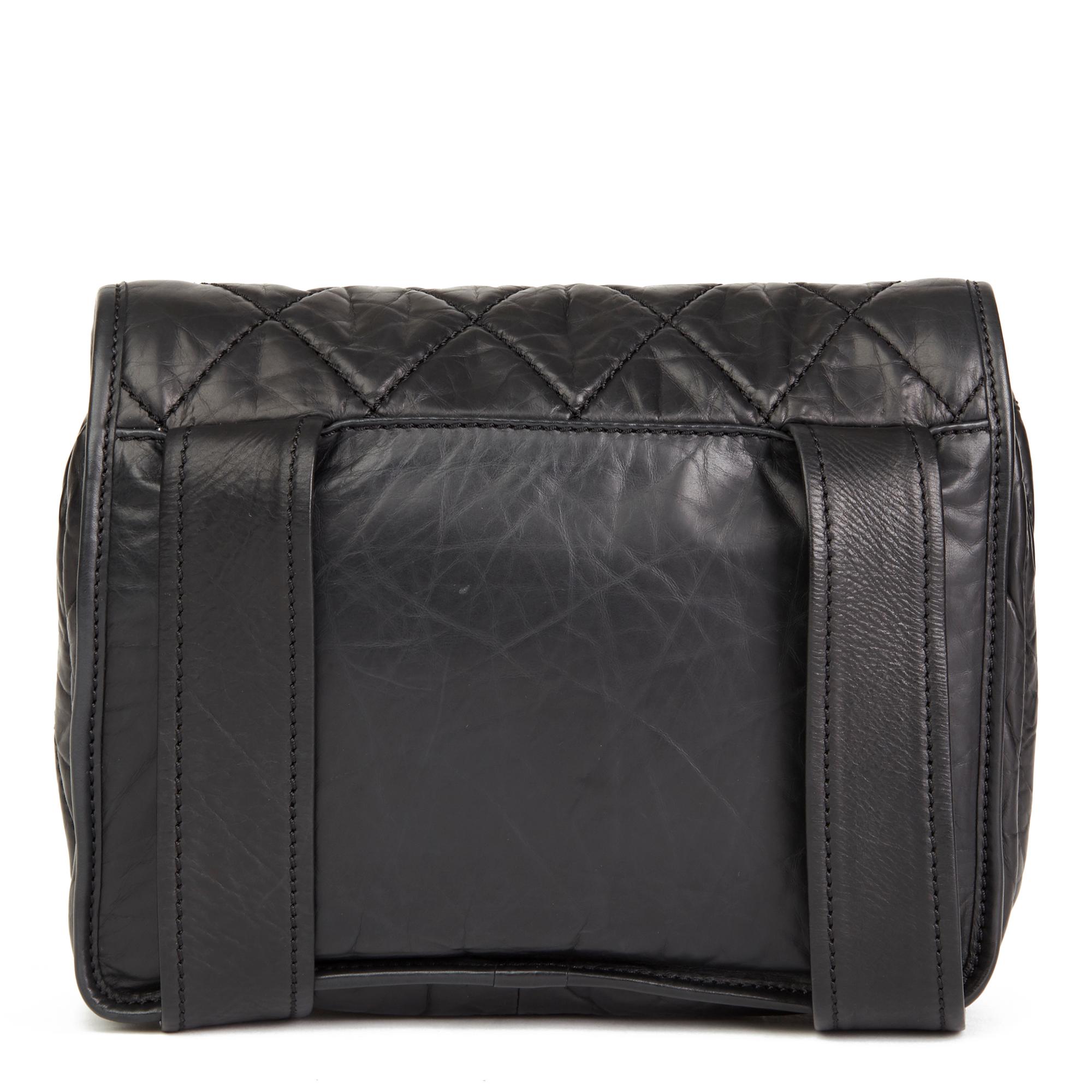Women's 2005 Chanel Black Quilted Aged Calfskin Leather Timeless Messenger Flap Bag