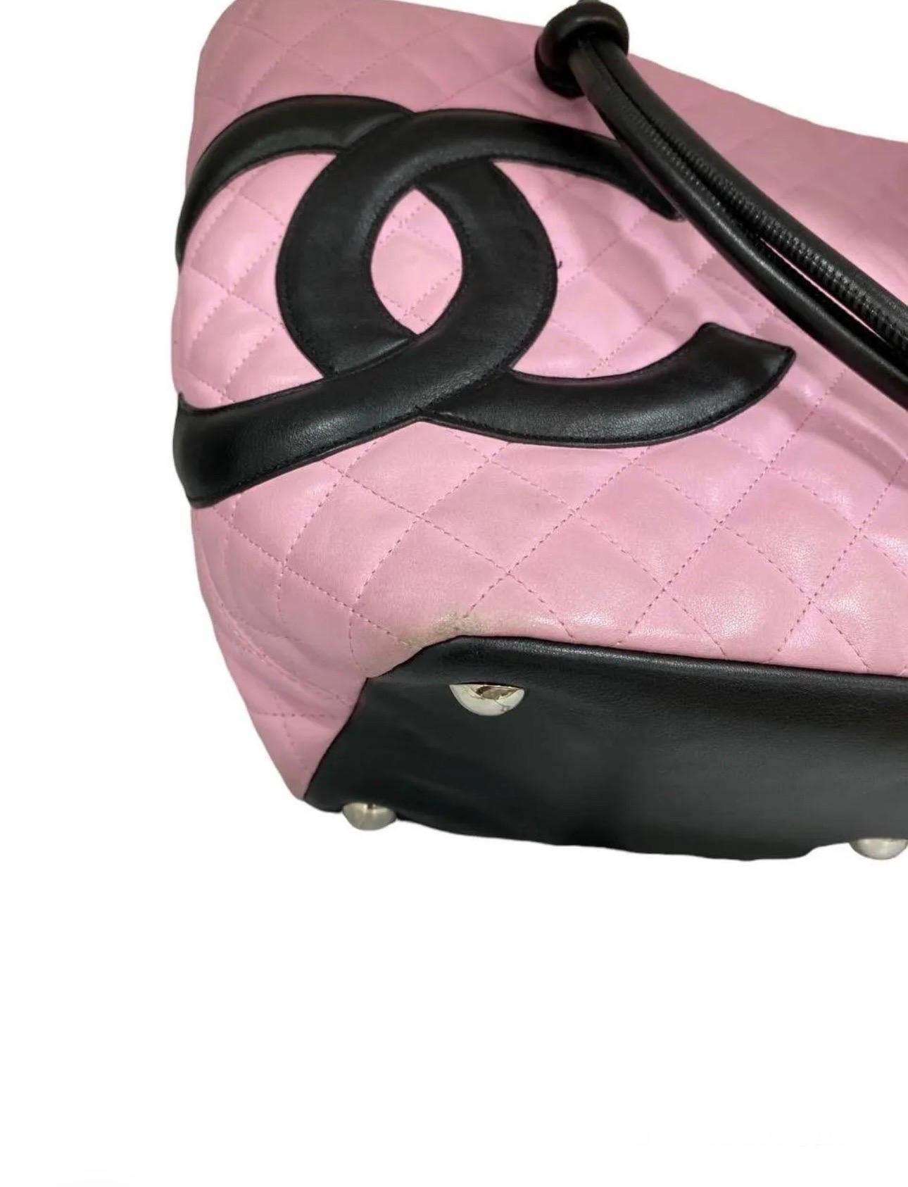 2005 Chanel Cambon Pink Leather Shoulder Bag  1