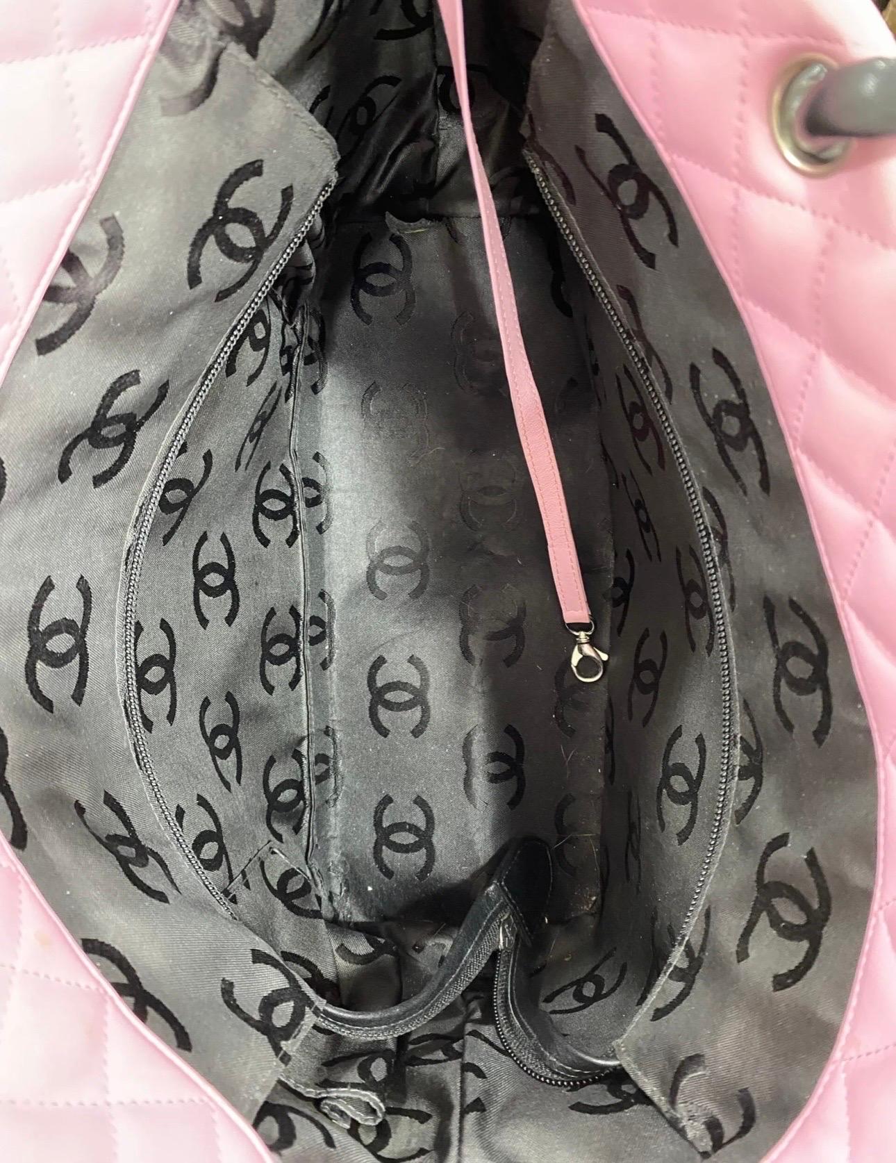 2005 Chanel Cambon Pink Leather Shoulder Bag  2