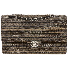 2005 Chanel Multicolour Quilted Tweed Fabric Medium Classic Double Flap Bag