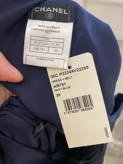 2000s CHANEL Navy Blue Silk Gown