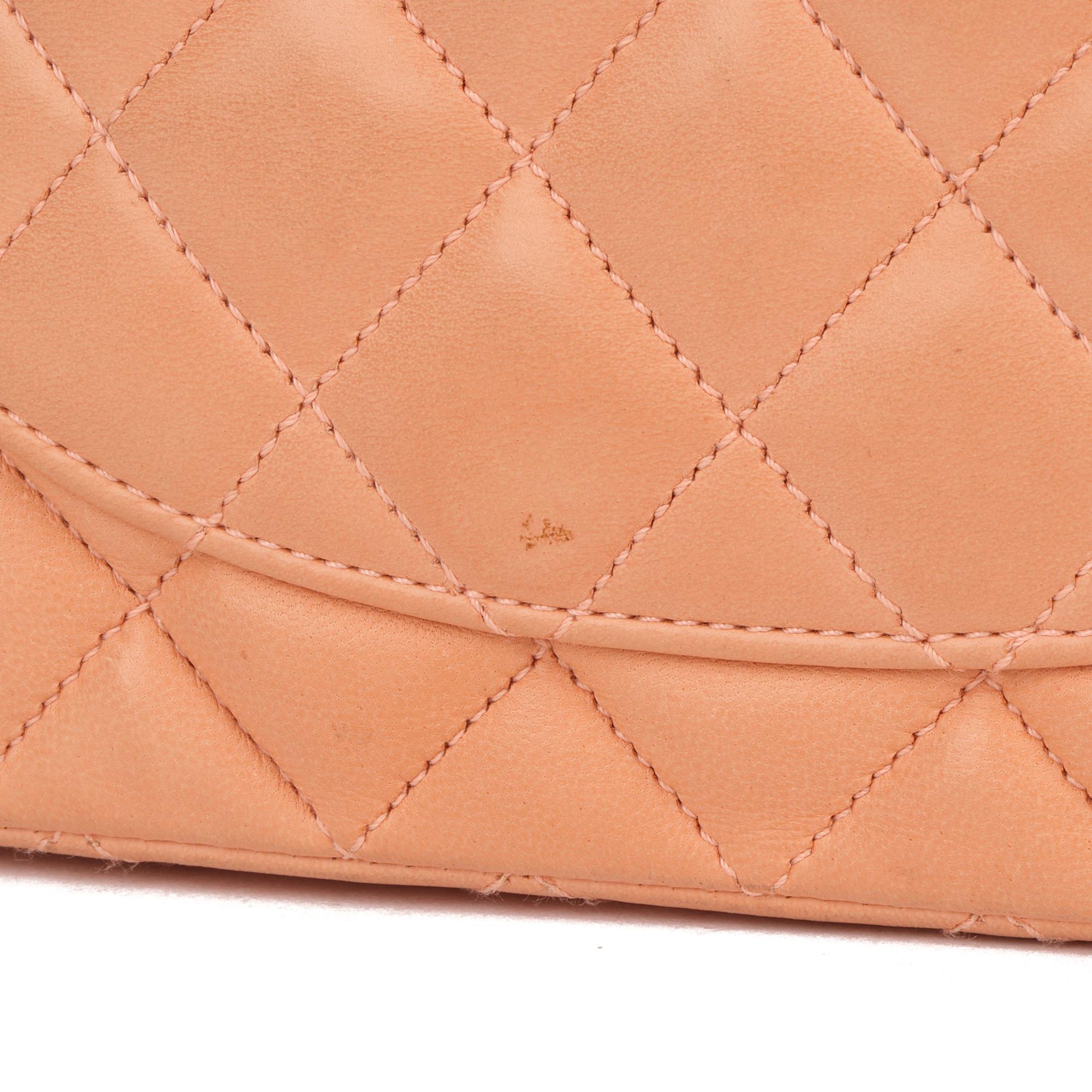 2005 Chanel Peach Quilted Lambskin Leather Vintage Mini Flap Bag 4