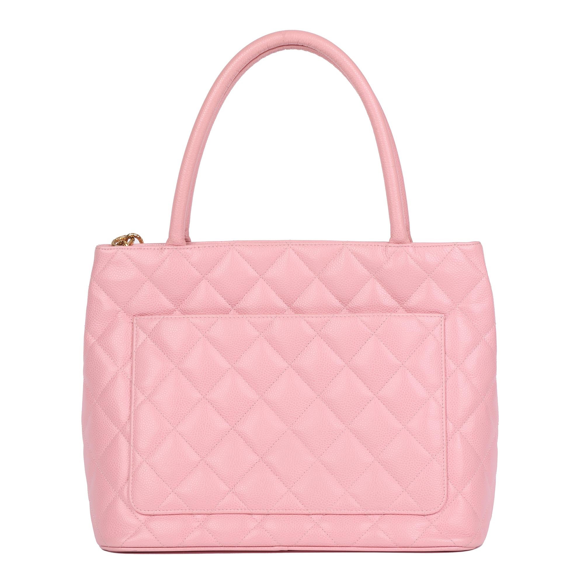 Women's 2005 Chanel Pink Quilted Caviar Leather Medallion Tote 
