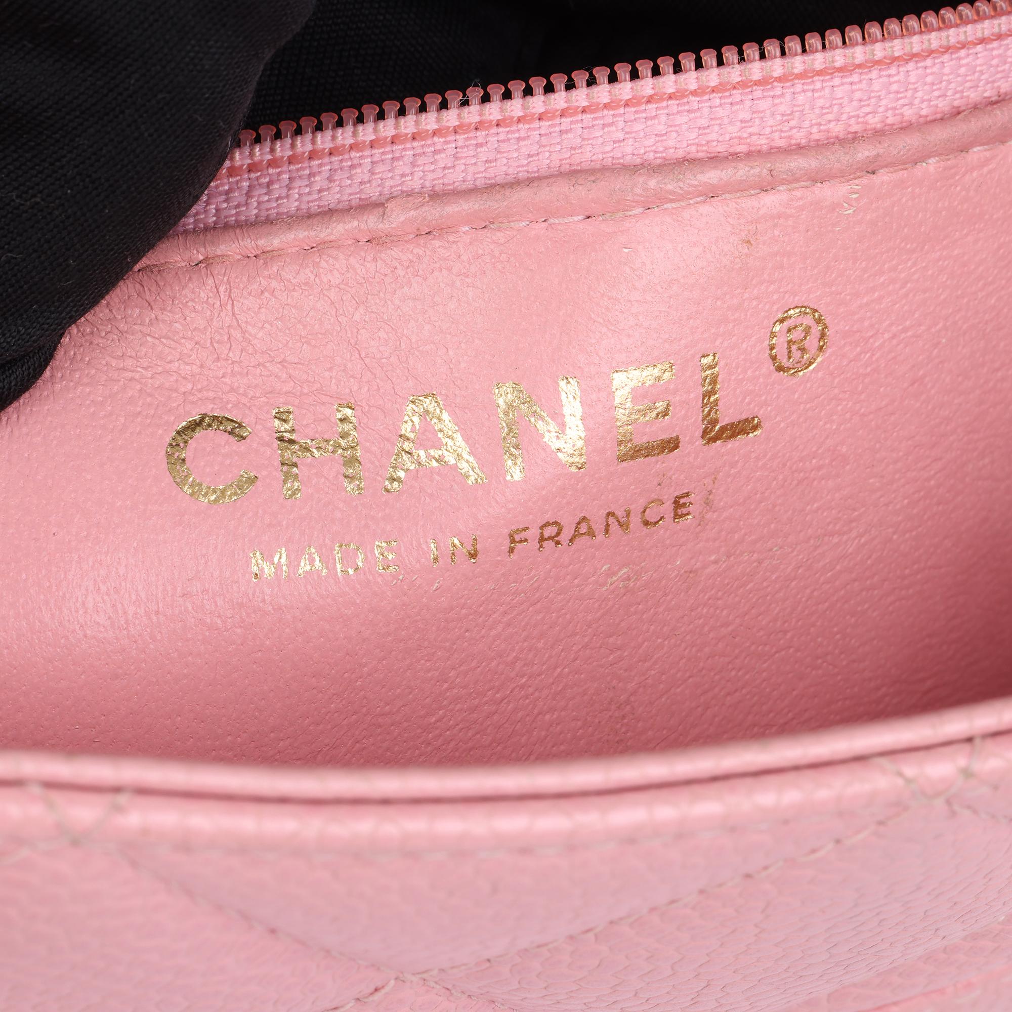2005 Chanel Pink Quilted Caviar Leather Medallion Tote  4