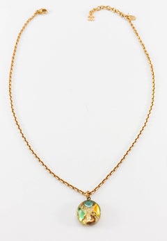 2005 Chanel Round Logo Pendant Necklace