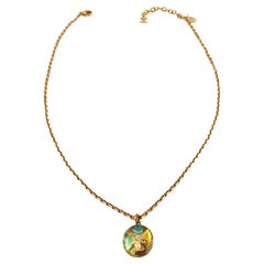 2005 Chanel Round Logo Pendant Necklace