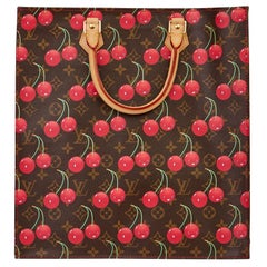 2005 Cherries  Brown Monogram Coated Canvas Murakami Sac Plat 