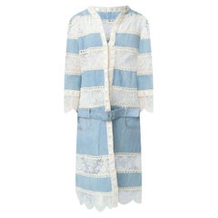 2005 Christian Dior Boutique Patchwork Denim and Lace Long Jacket