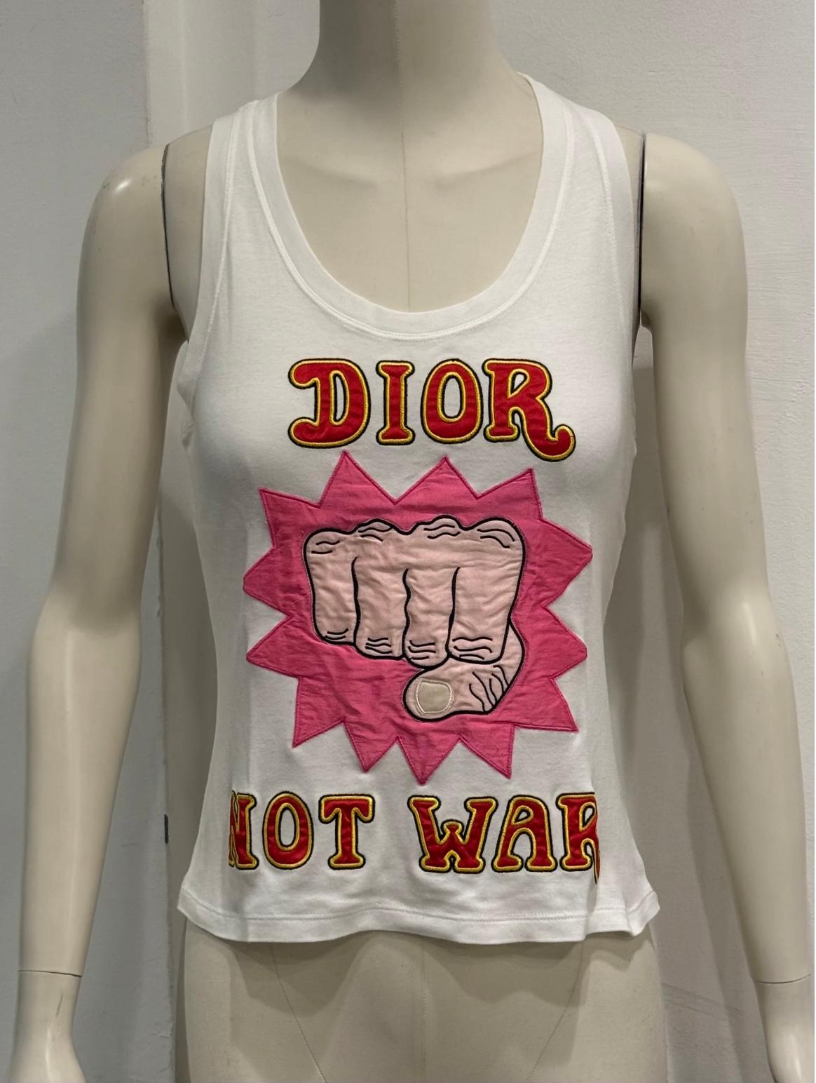 2005 Christian Dior by Galliano Laufsteg-Tanktop (Beige) im Angebot