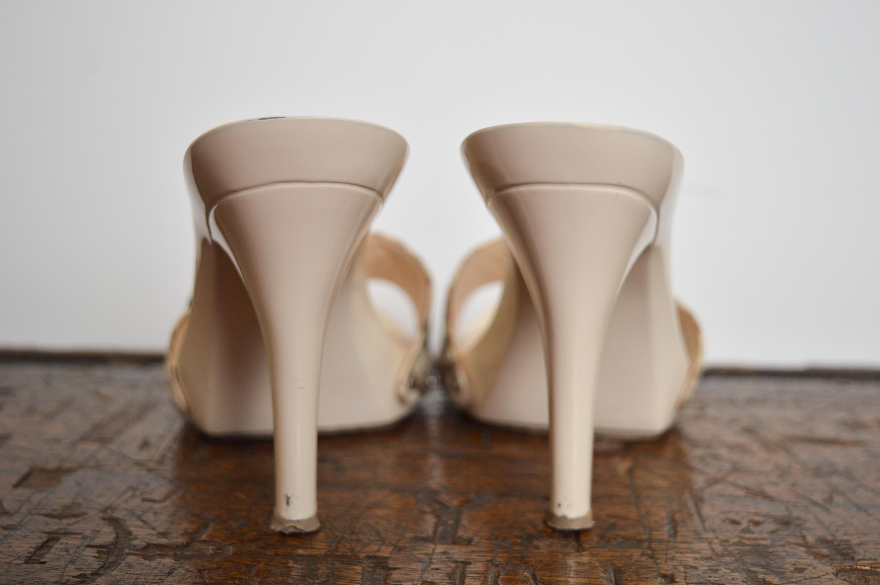 2005 Christian Dior by John Galliano Y2K CD buckle kitten mules high heels For Sale 4