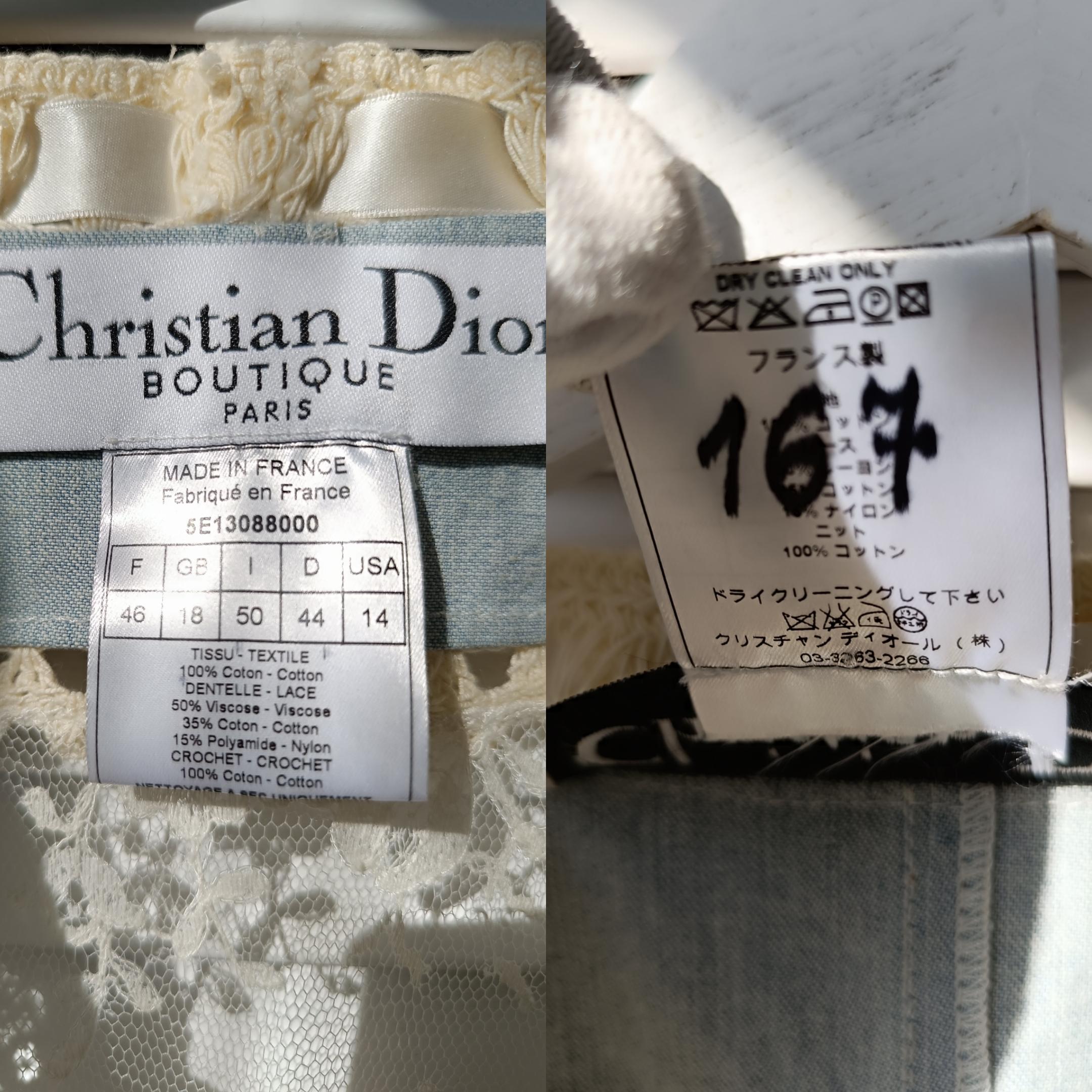 2005 Christian Dior & Galliano Denim Coat trench s/s RTW FR 46 in vendita 7