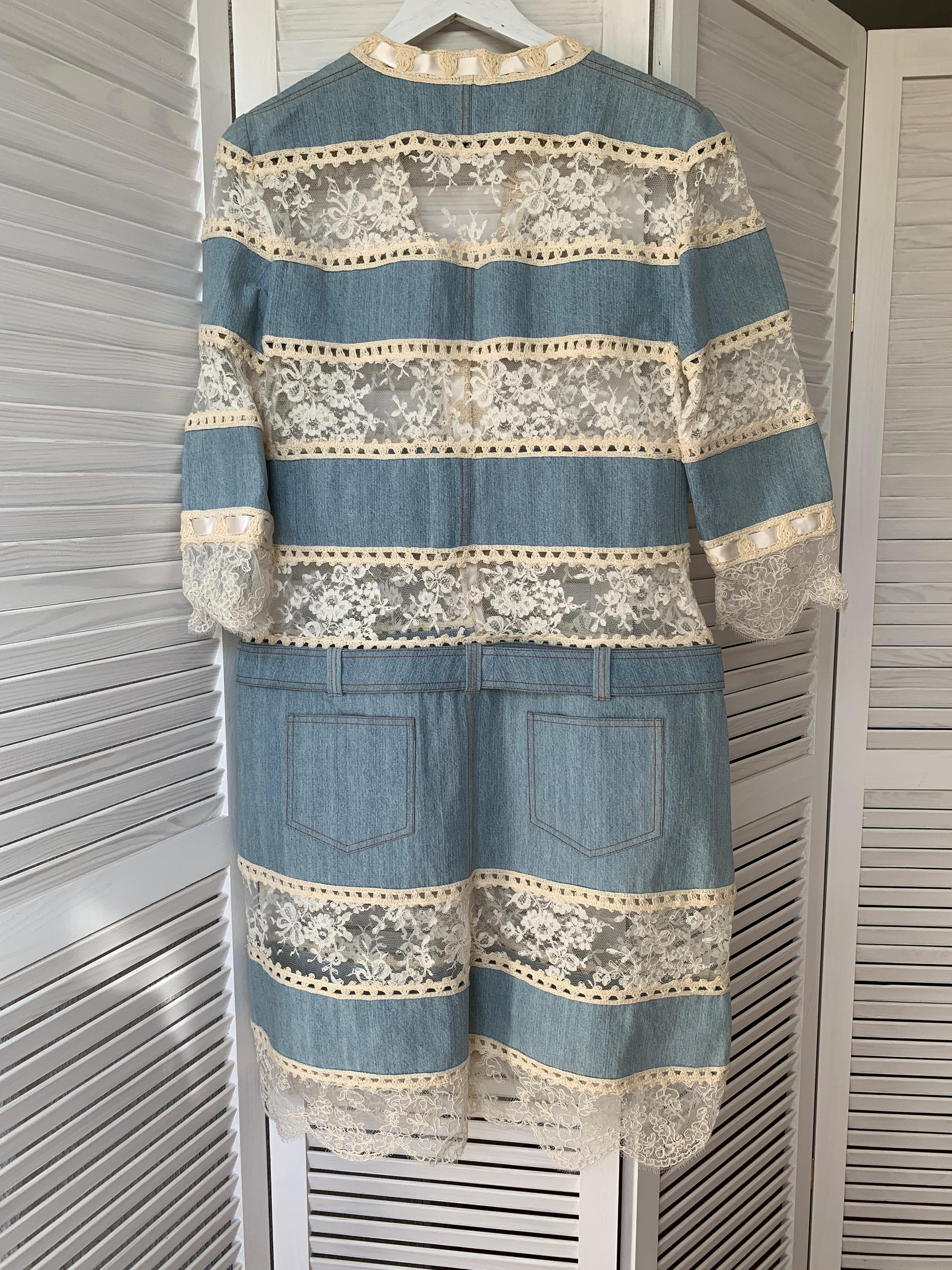 2005 Christian Dior & Galliano Denim Coat trench s/s RTW FR 46 in vendita 13