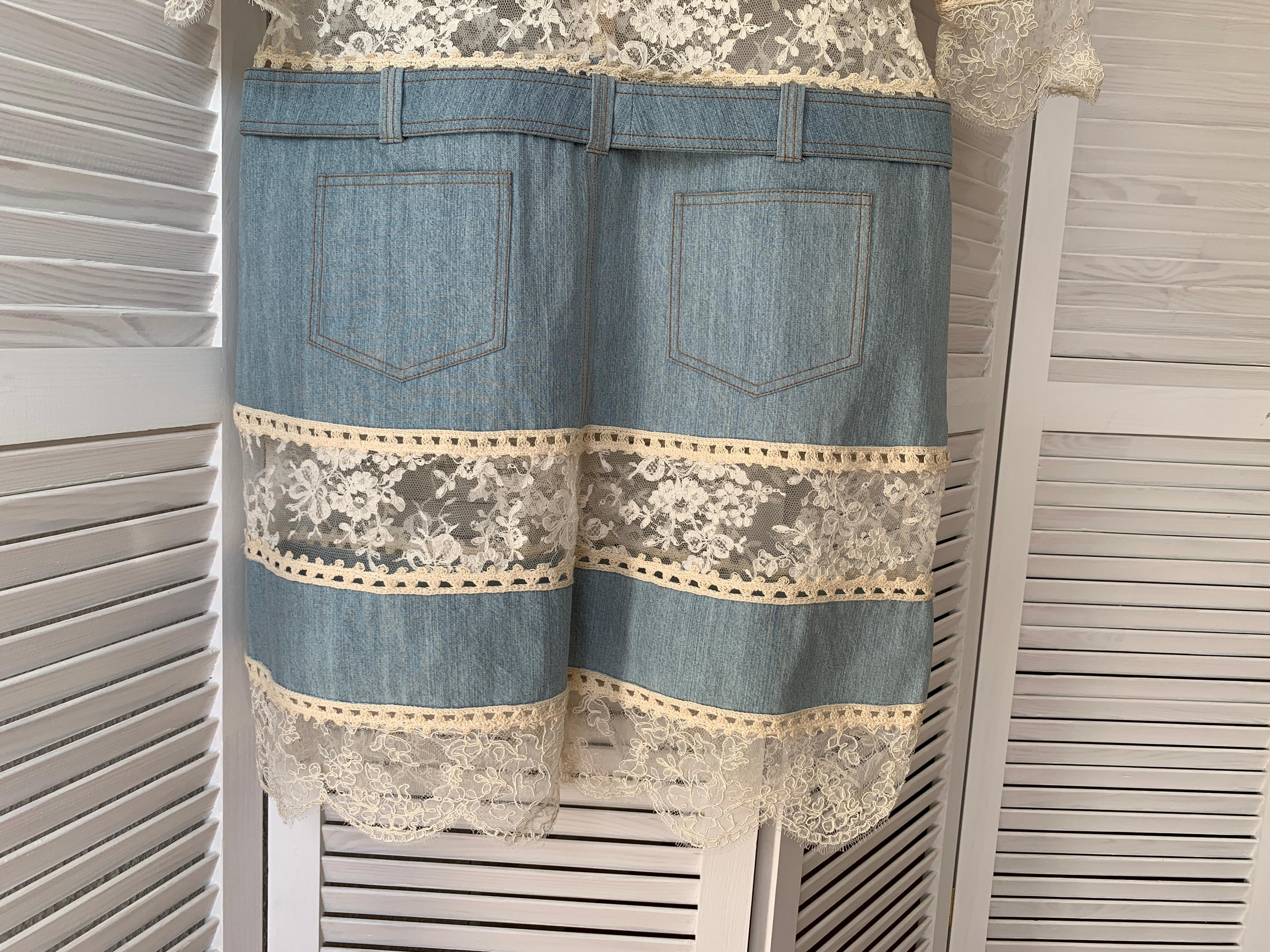 2005 Christian Dior & Galliano Denim Coat trench s/s RTW FR 46 in vendita 14