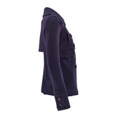 2005 Christian Dior Purple Waterfall Double-Breasted Jacket with Velvet Trim