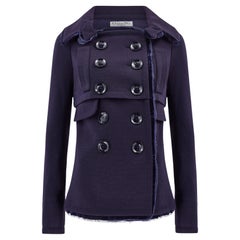 2005 Christian Dior Purple Waterfall Double-Breasted Jacket with Velvet Trim