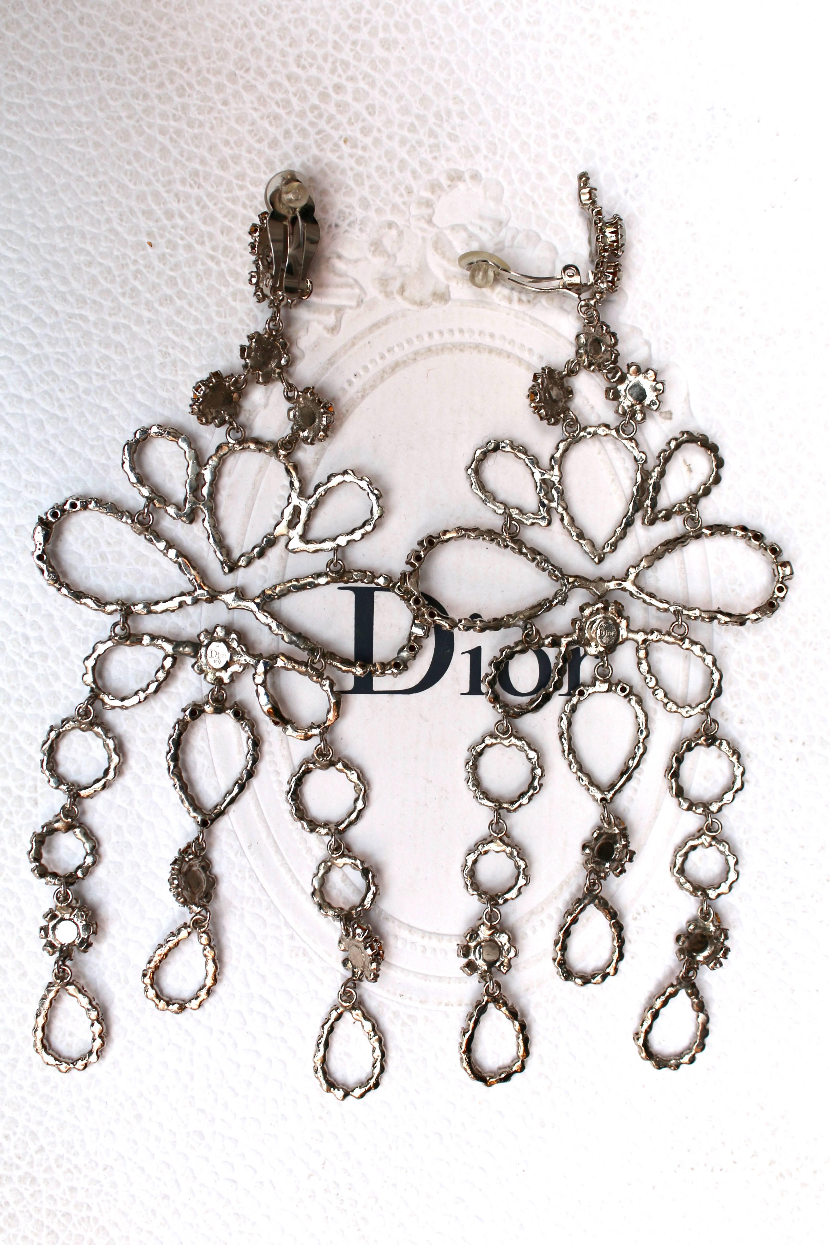 Women's 2005 Christian Dior Runway gorgeous pair of rhinestone earrings