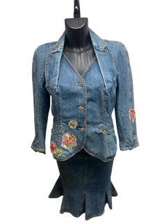 2005 Galliano for Dior Denim Jacket and Skit Set