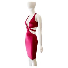 2005 Gucci Raspberry Pink Cut-Out Dress