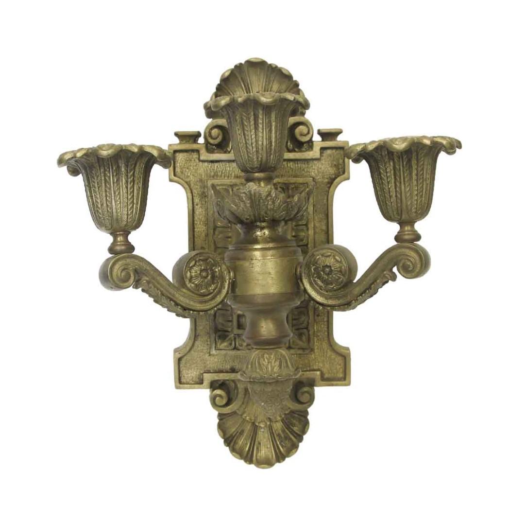 Argentine Heavy Cast Bronze Empire Wall Sconce w 3 Lights Quantity Available For Sale