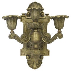 Heavy Cast Bronze Empire Wall Sconce w 3 Lights Quantity Available