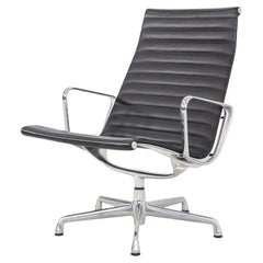2005 Herman MIller Eames Aluminum Group Lounge Chair in Black Leather