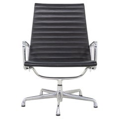2005 Herman MIller Eames Aluminum Group Lounge Chair in Black Leather
